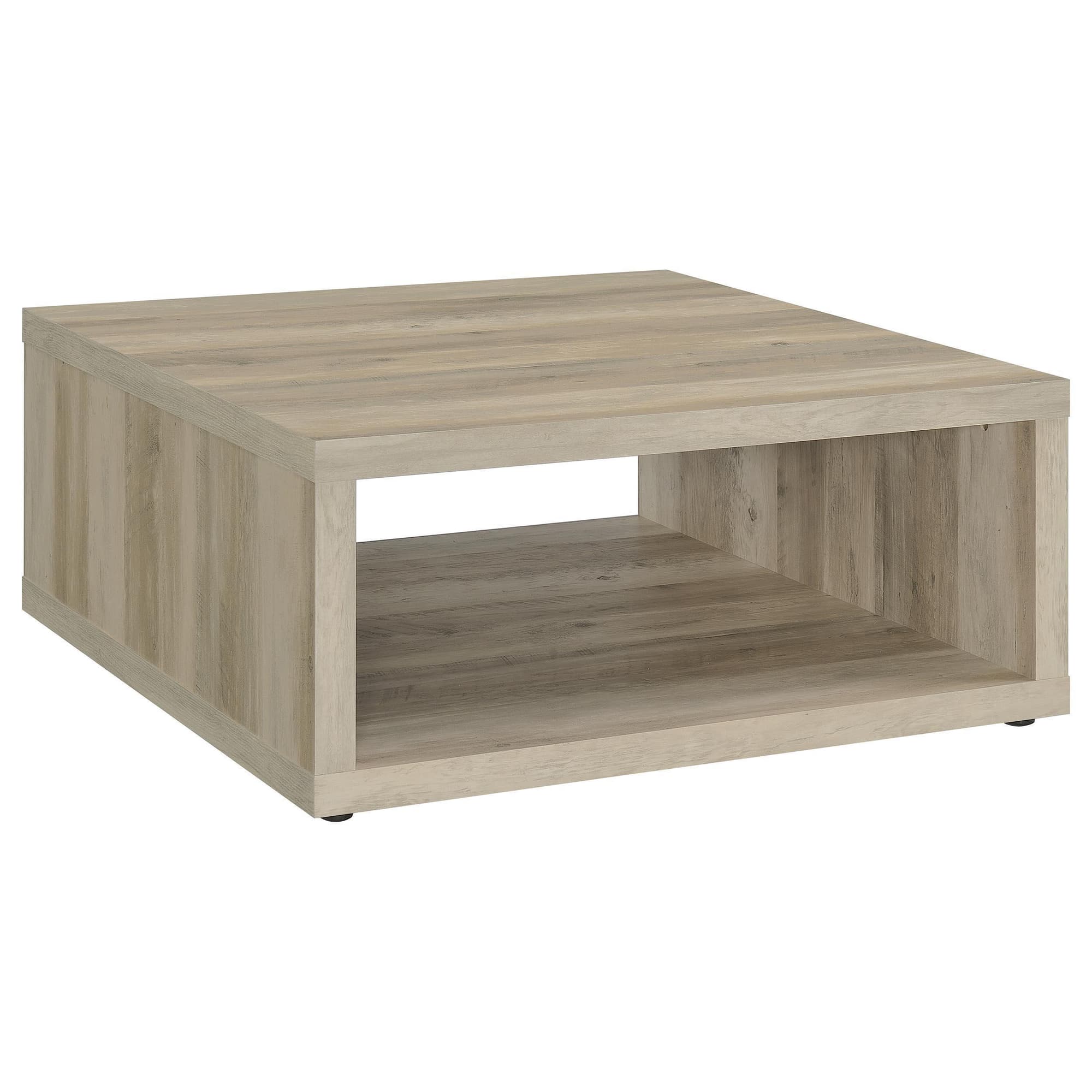 Frisco Square Wood Coffee Table Distressed Pine - Image 1
