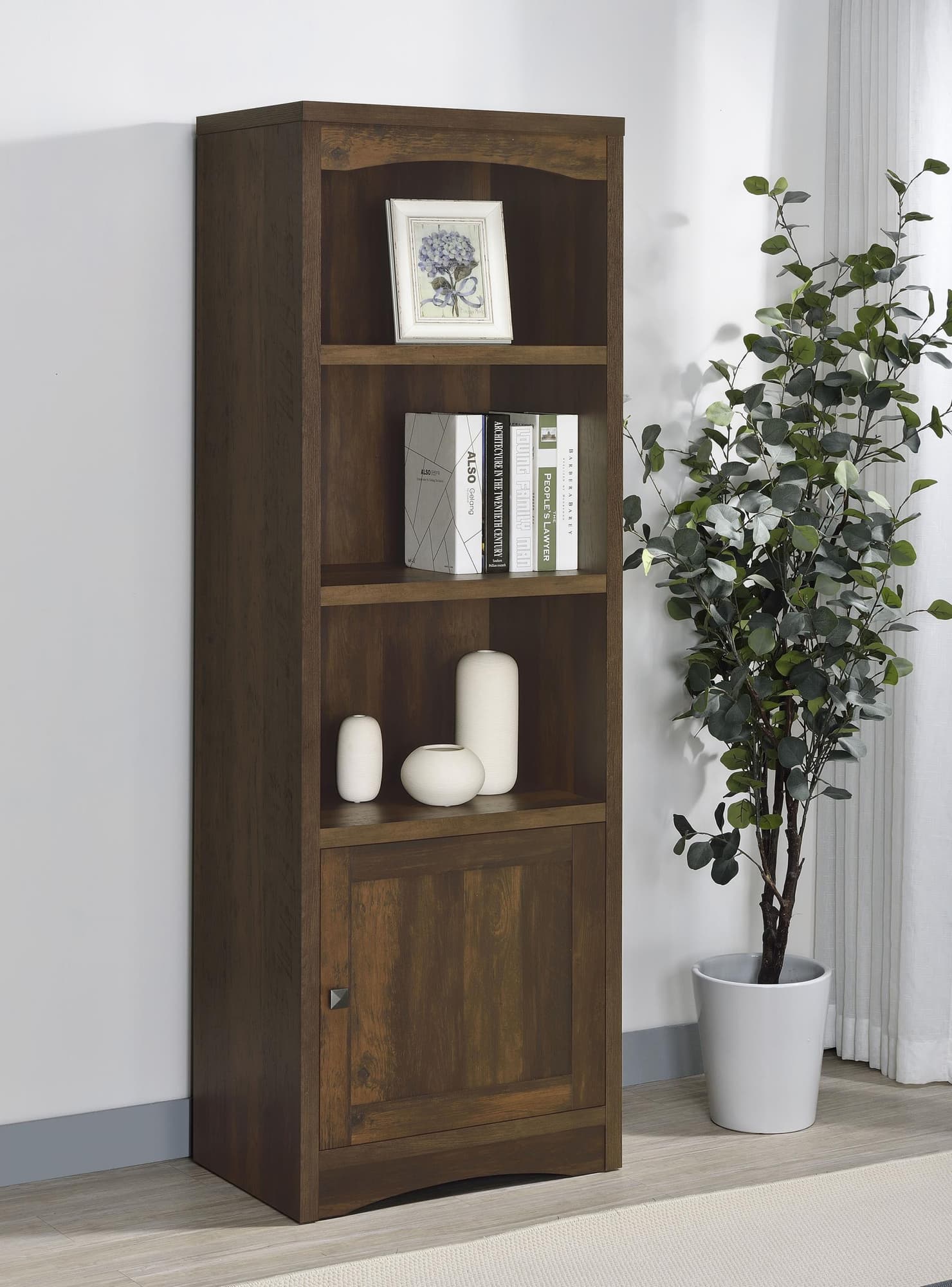 Laughlin 3 Shelf Wood Media Tower Dark Pine