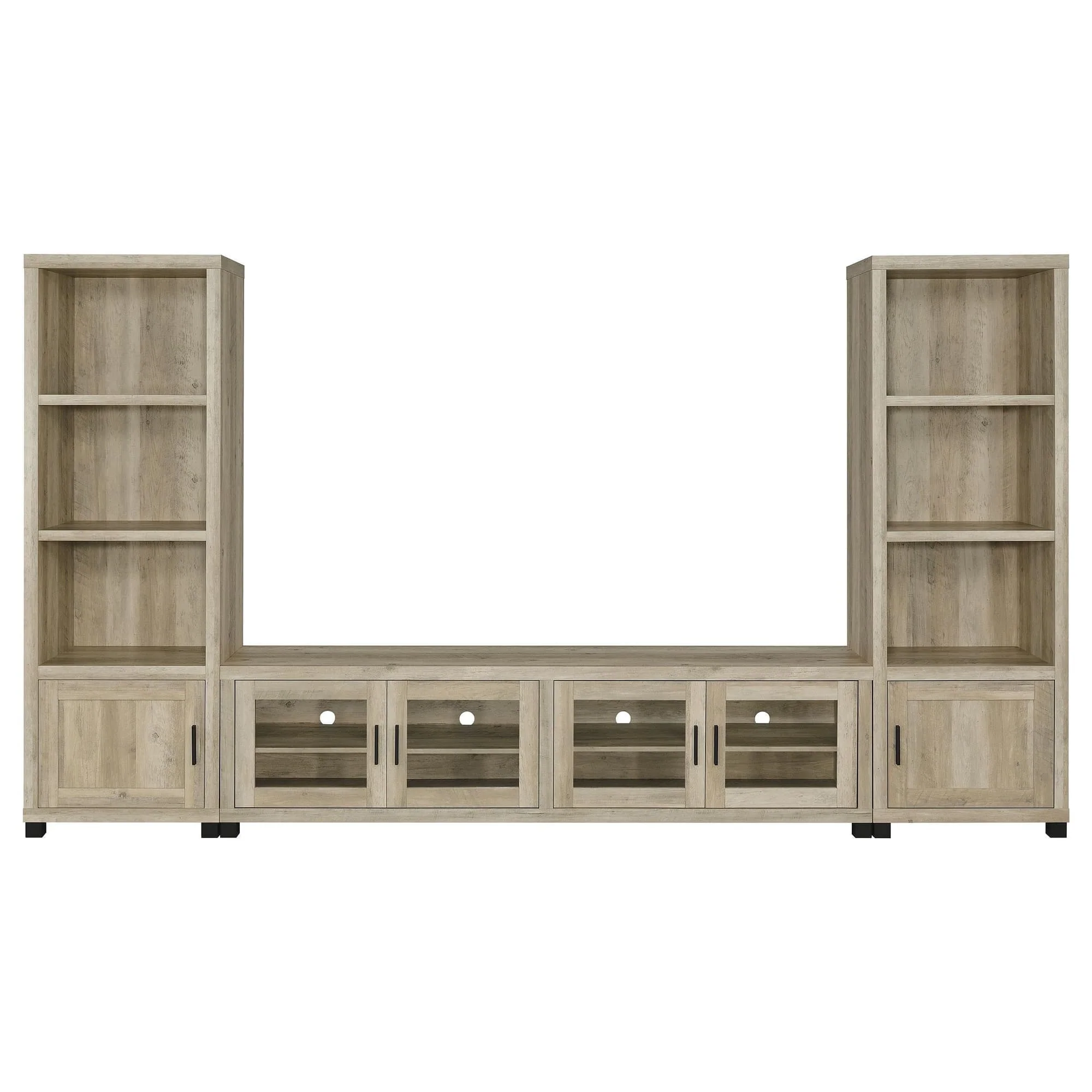 Sachin 3-Piece 79″ TV Entertainment Center Antique Pine