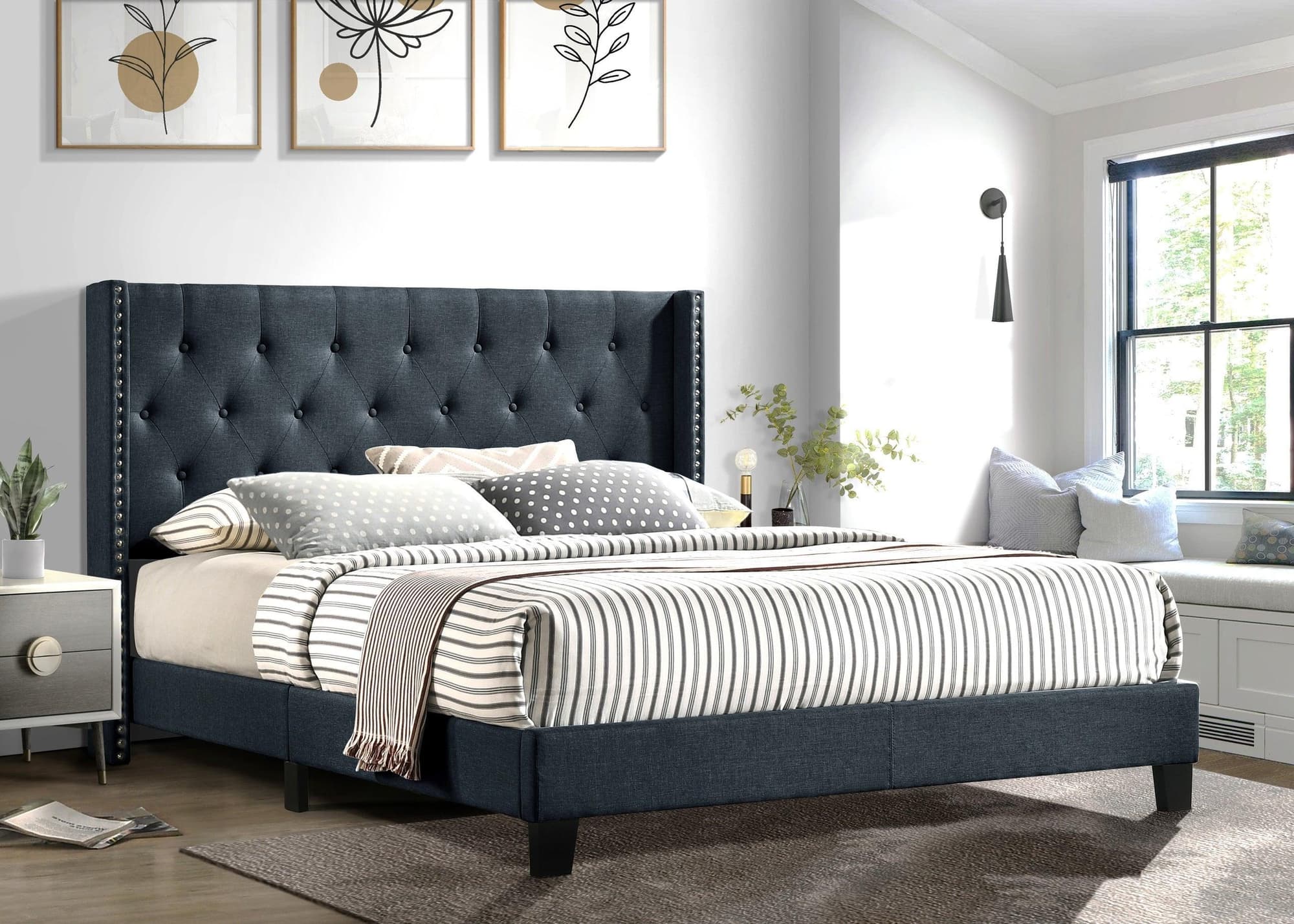 Gula Charcoal Platform Twin Bed - Image 1
