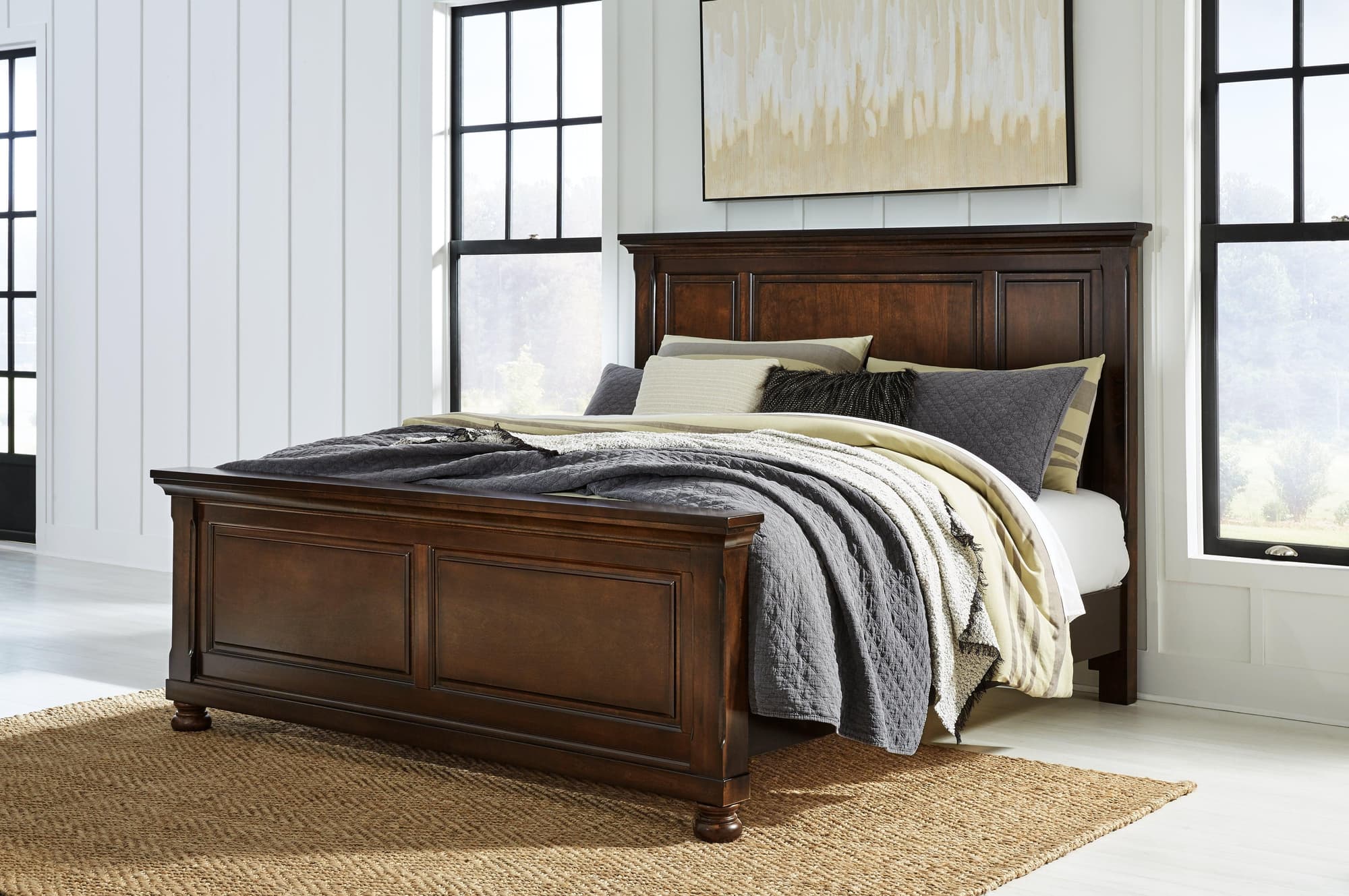 Porter Rustic Brown King Panel Bed - Image 1
