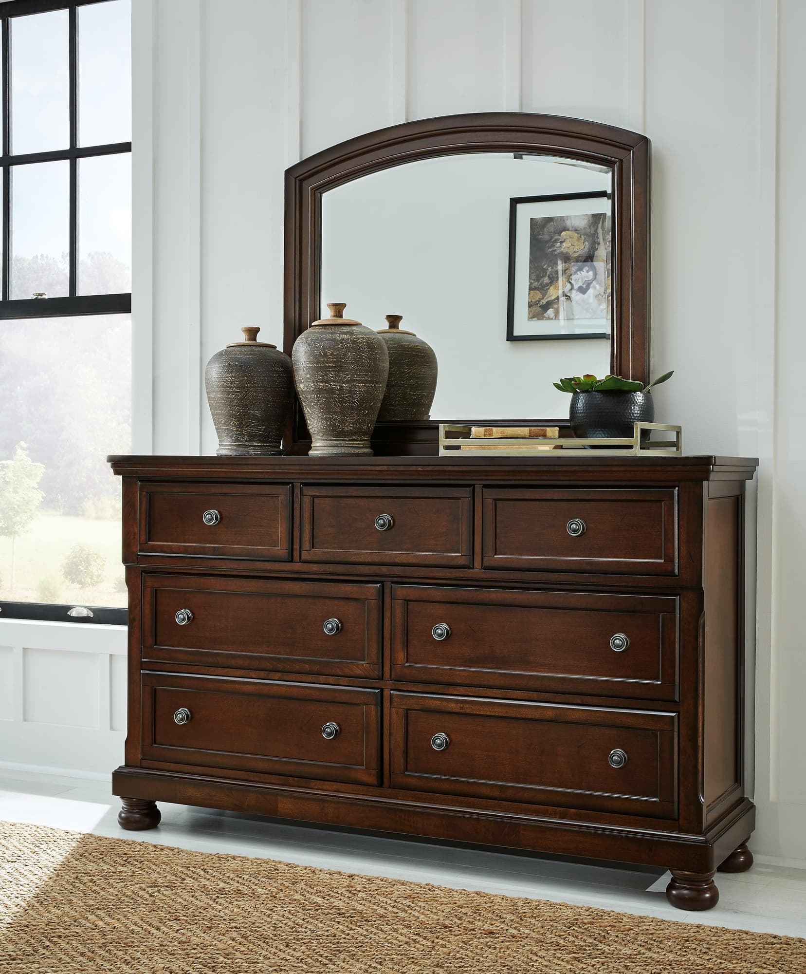 Porter Rustic Brown Dresser And Mirror - Image 1
