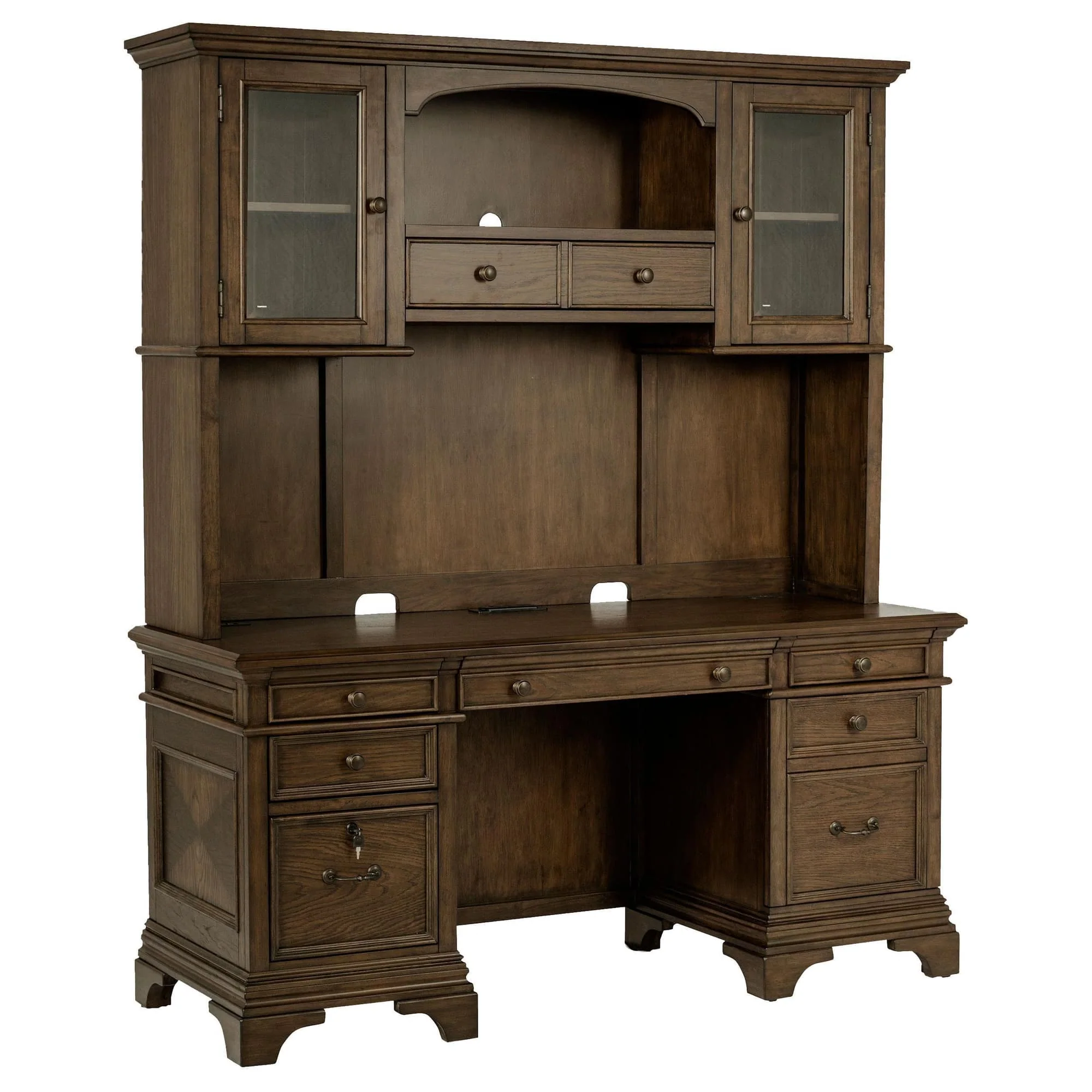 Hartshill Credenza With Hutch Burnished Oak - Image 1