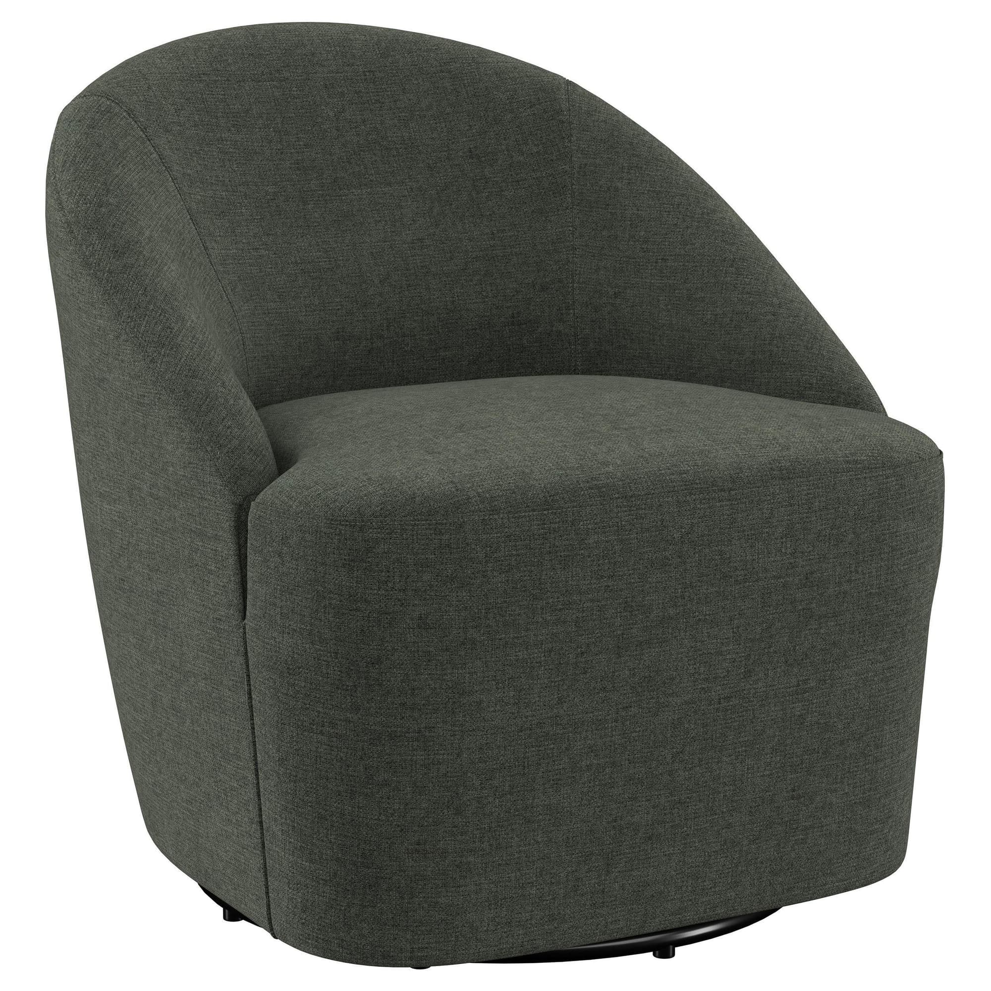 Leon Bed Upholstered Barrel Accent Swivel Chair Hunter Green - Image 1