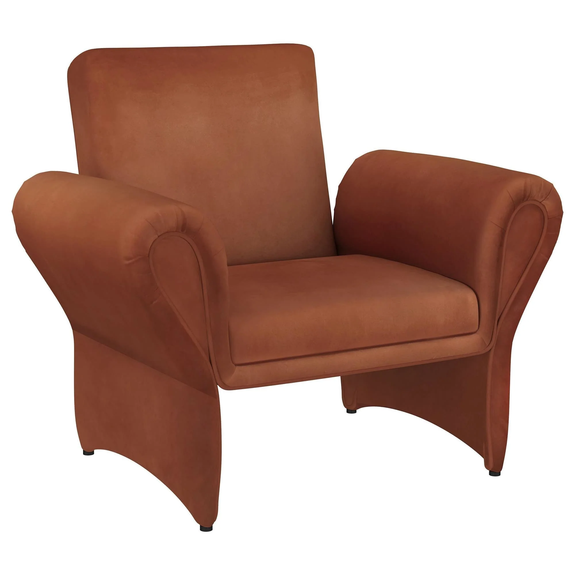 Liana Upholstered Roll Arm Accent Armchair Rust Orange - Image 1