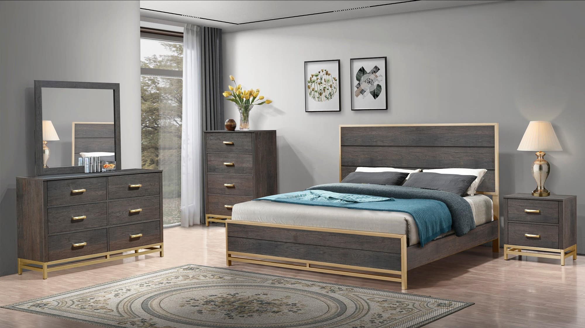 Trevor Dark Brown Panel Bedroom Set - Image 1