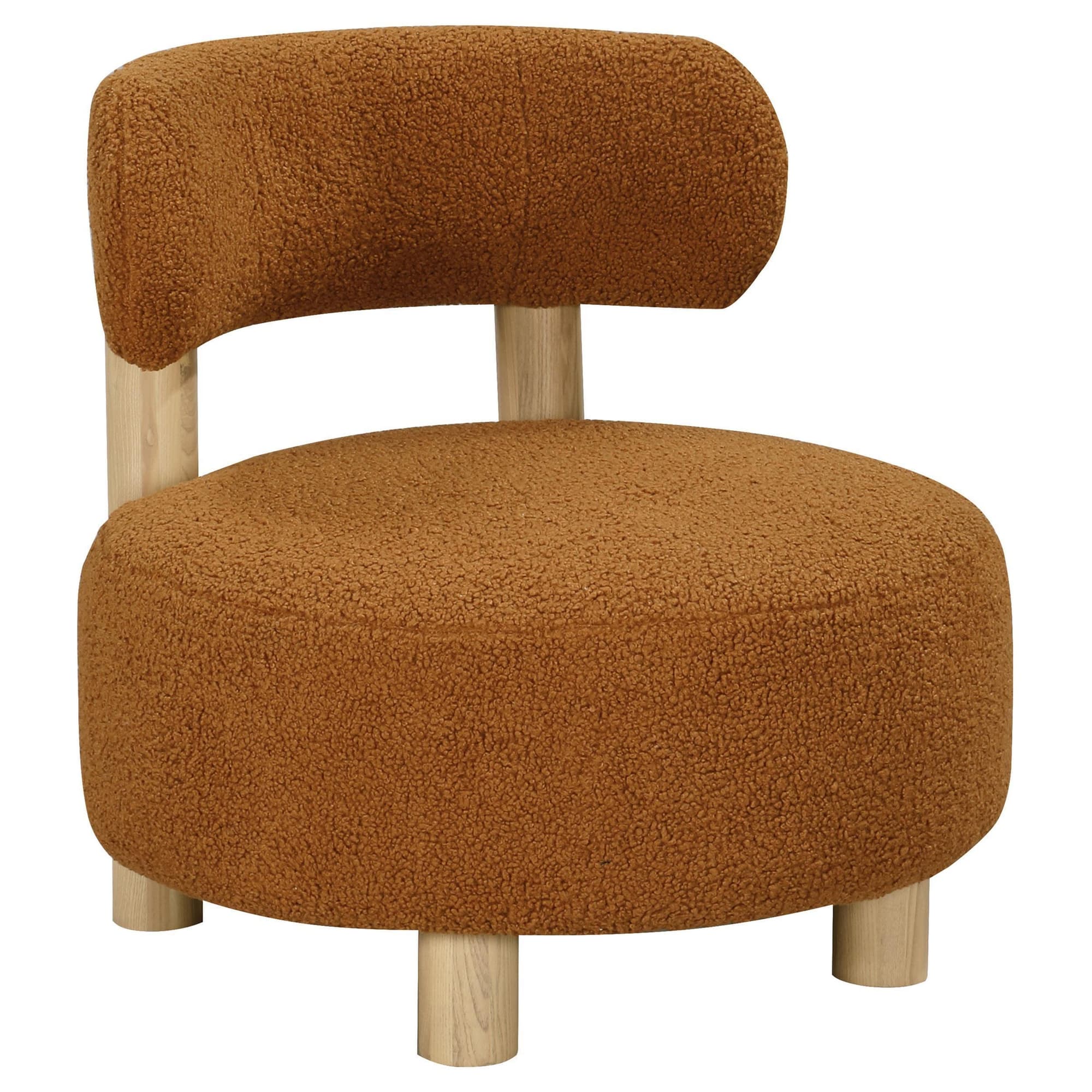 Zonie Boucle Upholstered Barrel Back Accent Chair Orange - Image 1