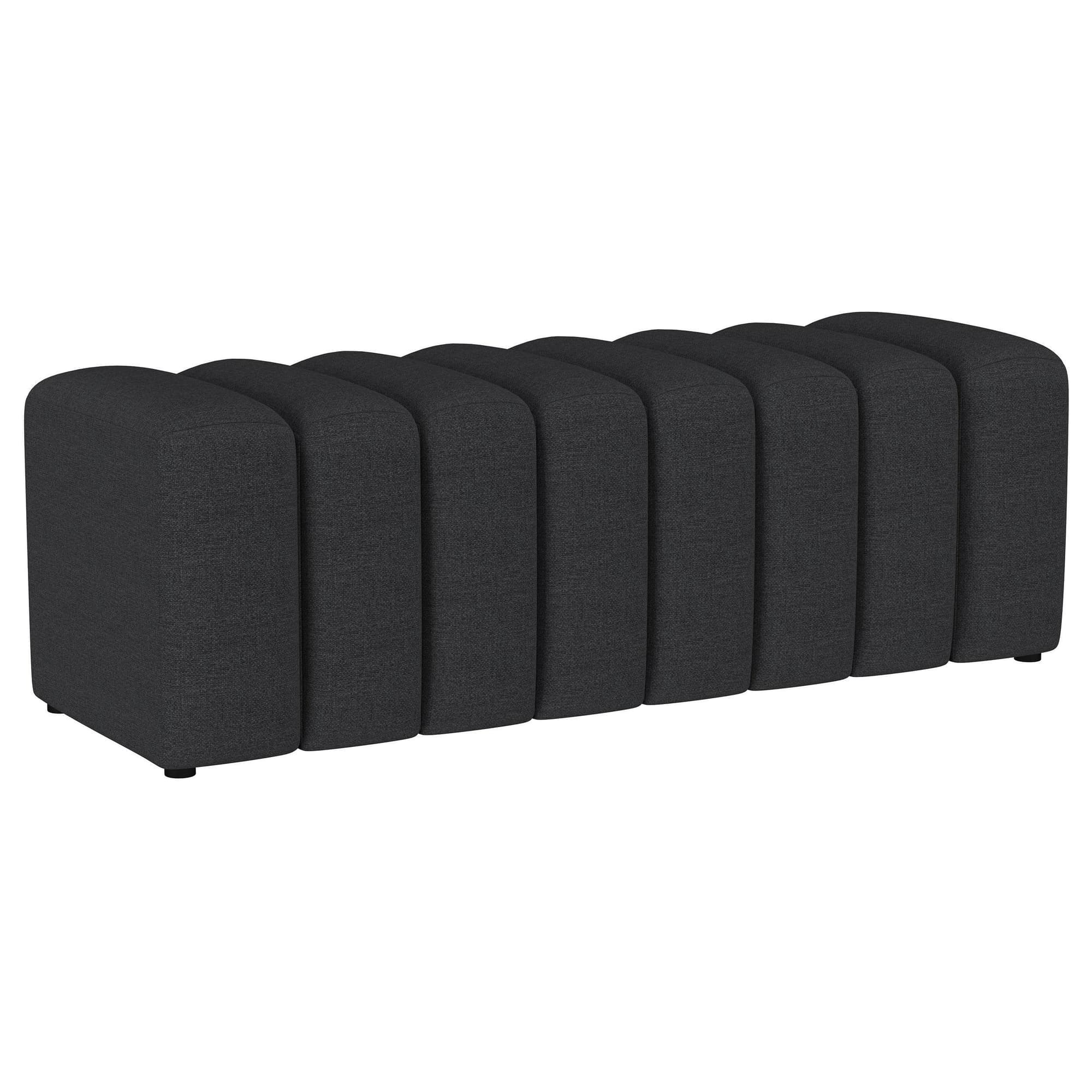 Summer Fabric Upholstered Tufted Accent Bench Charcoal - Image 1