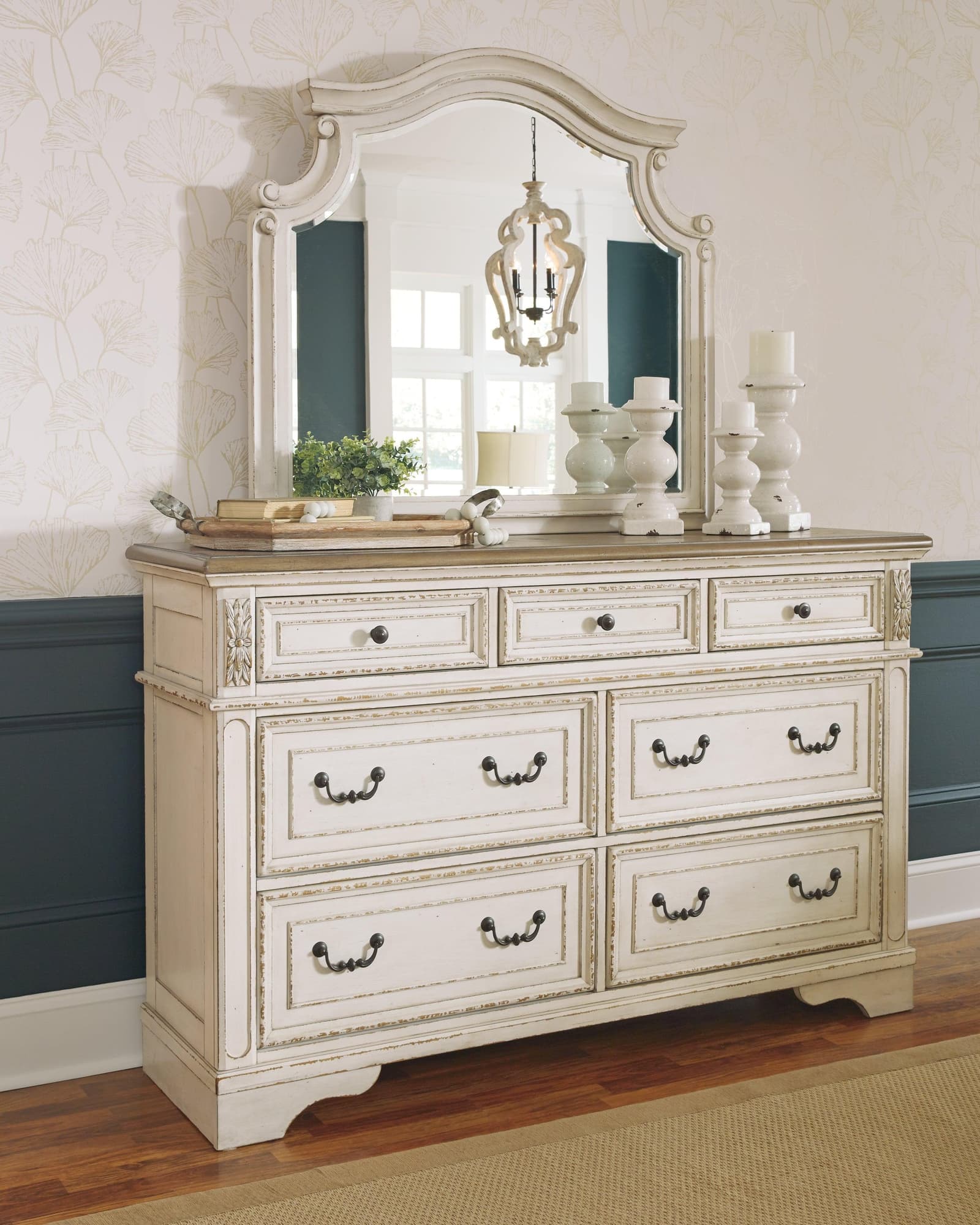Realyn Two-Tone Dresser And Mirror - Image 1