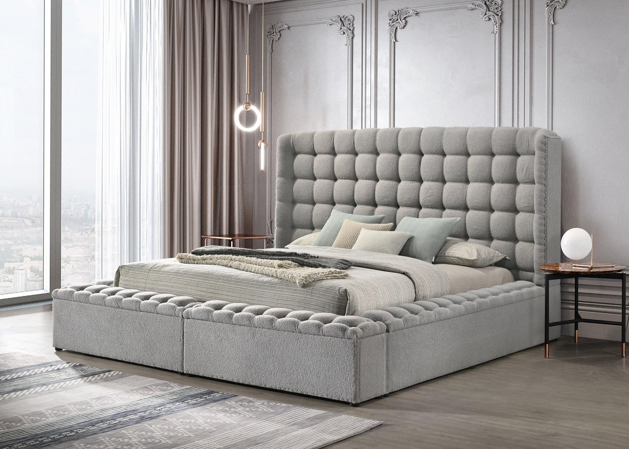 Madonna Gray Storage Upholstered Queen Bed - Image 1