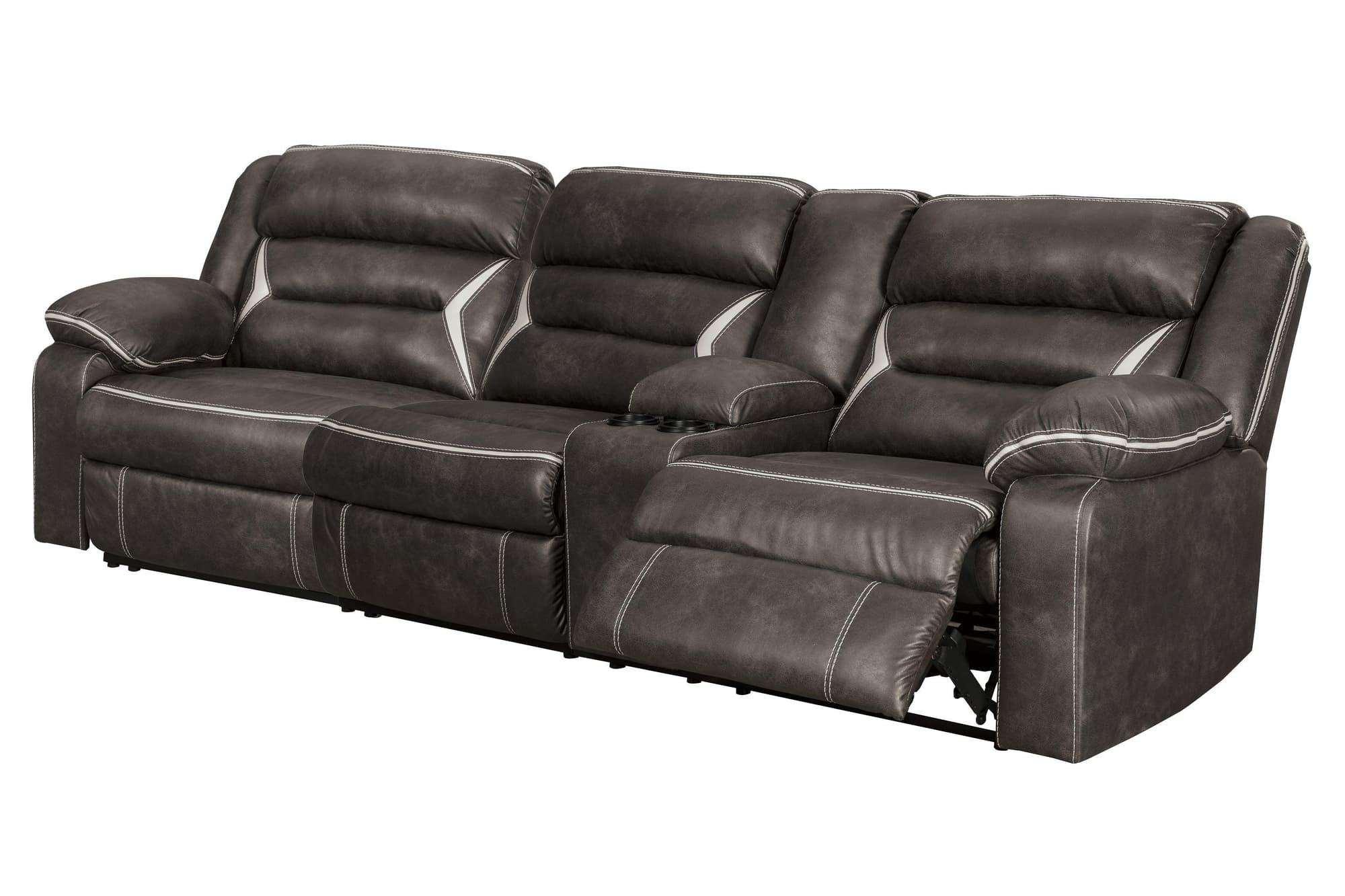 Kincord Midnight Faux Leather 2-Piece Power Reclining Sectional - Image 1