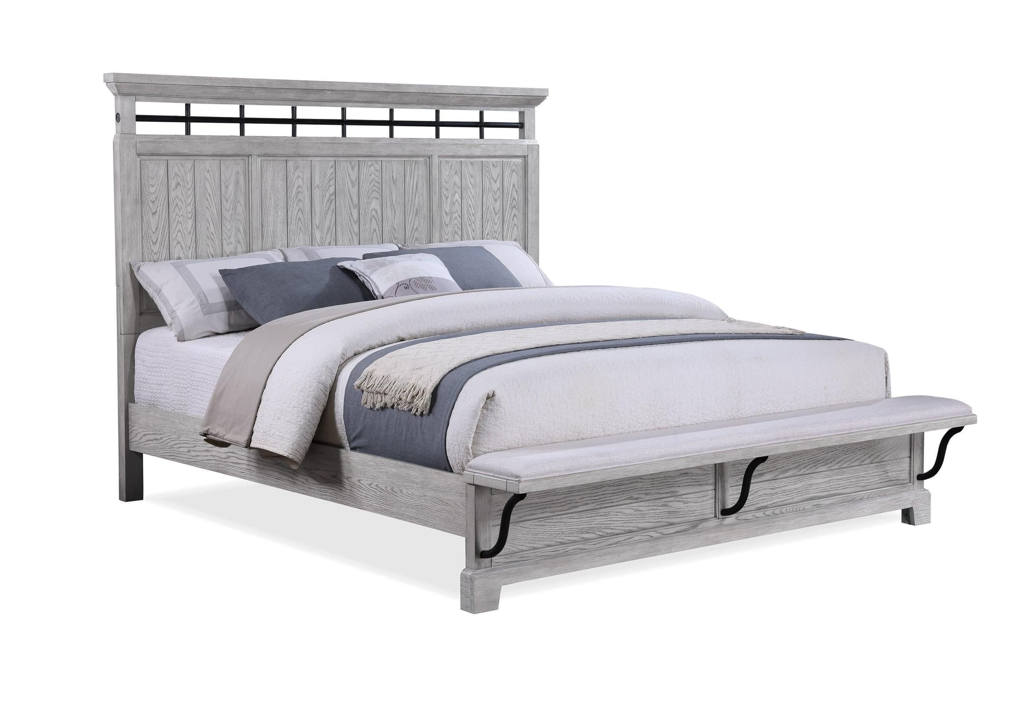 Beckett Gray Panel King Bed - Image 1