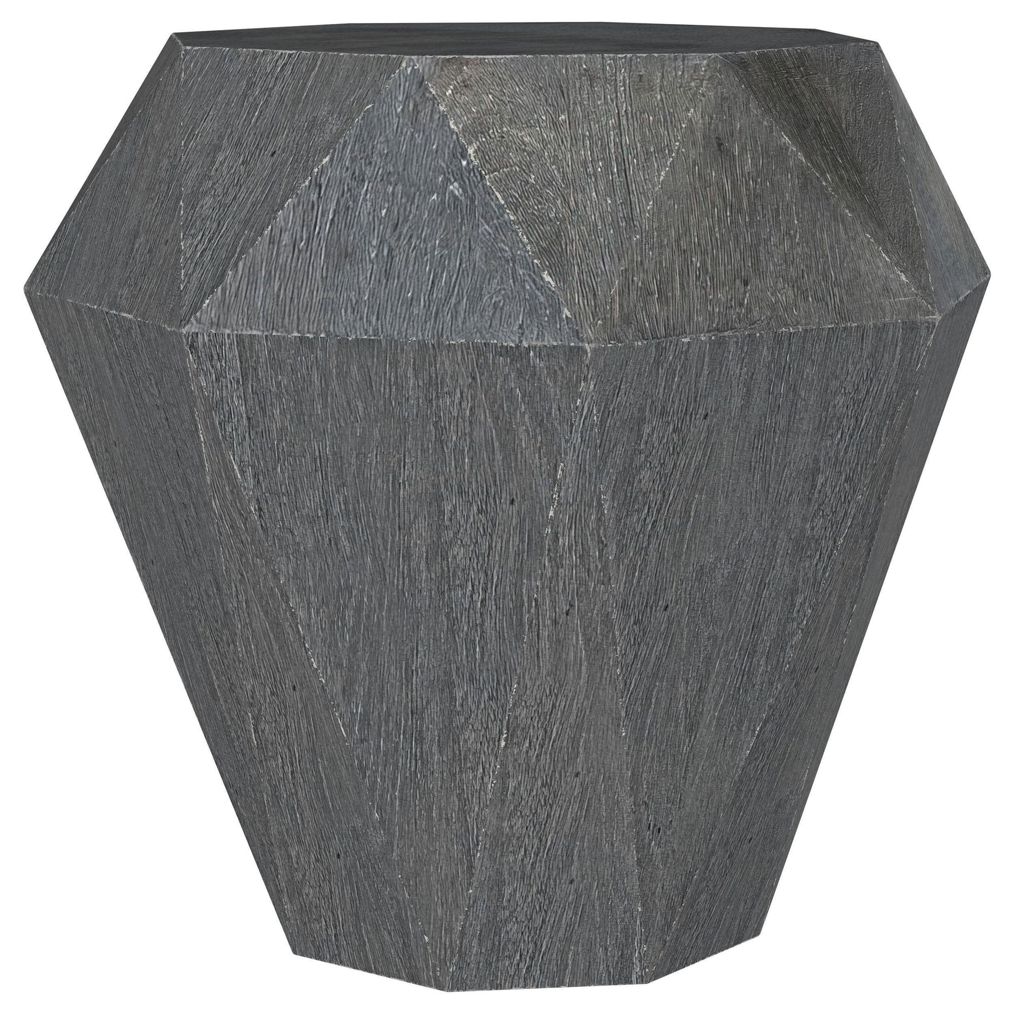 Jacinto Octagonal Solid Mango Wood Side Table Grey - Image 1
