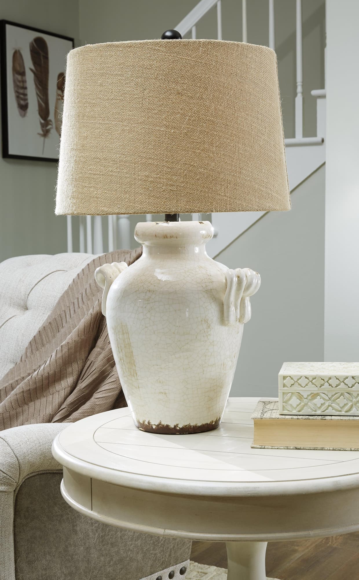 Emelda Cream Table Lamp - Image 1