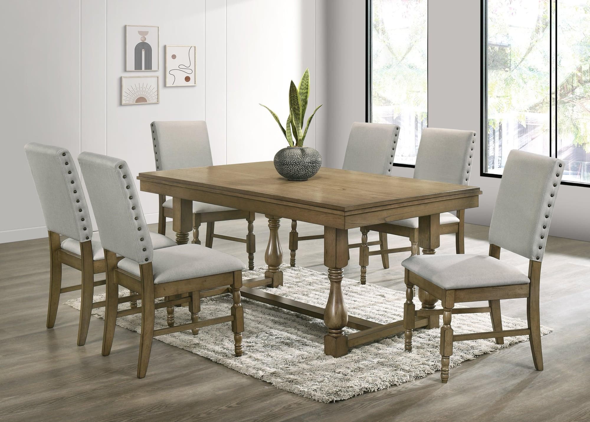 Greyson Brown Gray Dining Room Set - Image 1