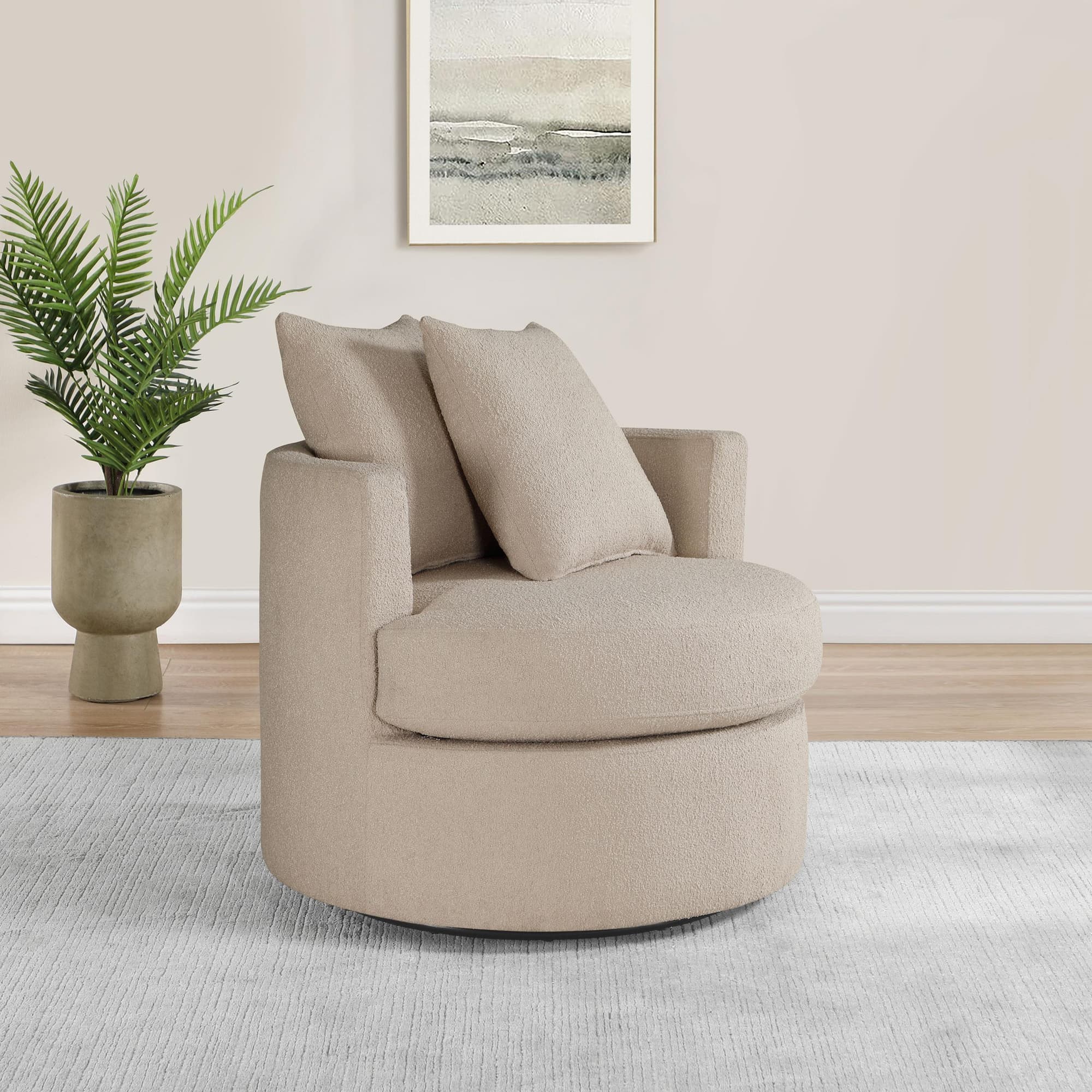 Debbie Upholstered Swivel Accent Chair Camel - Image 1
