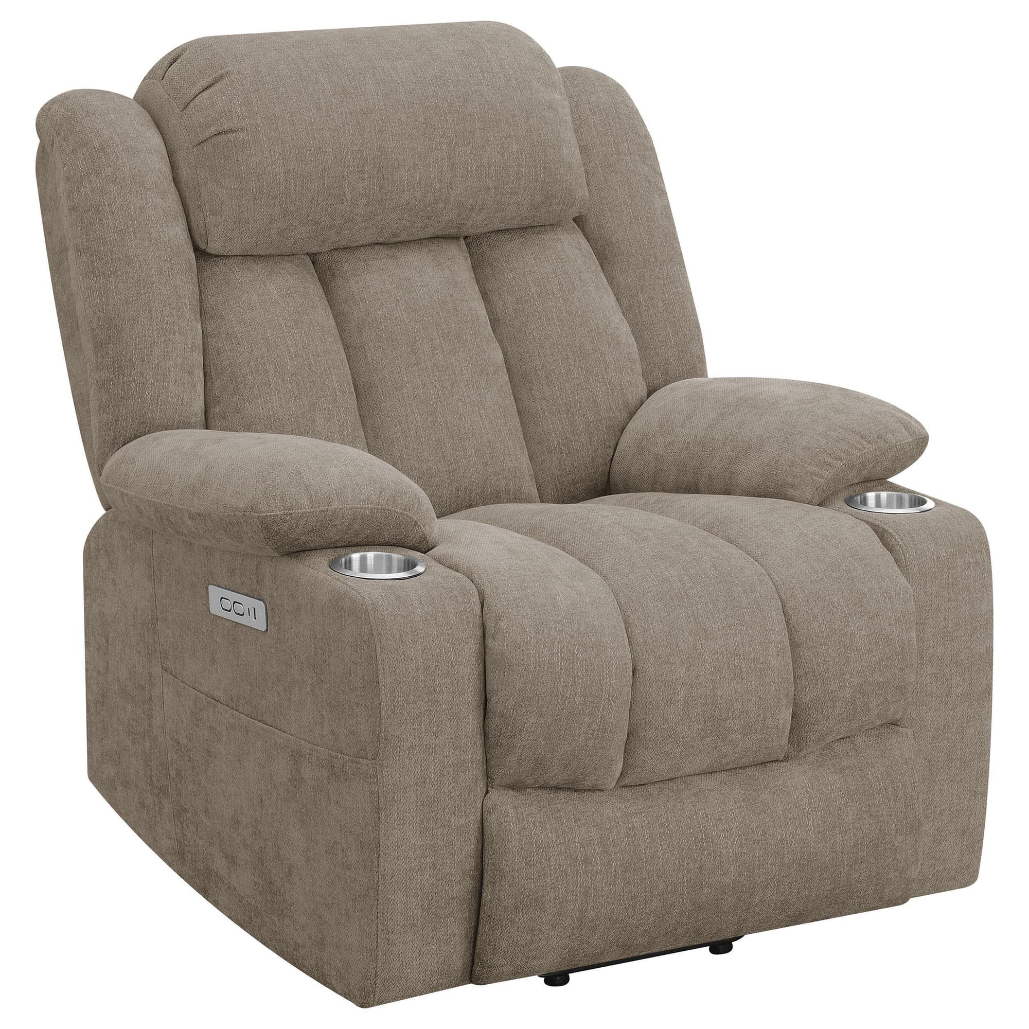 Houston Upholstered Power Lift Recliner Chair Camel - Image 1