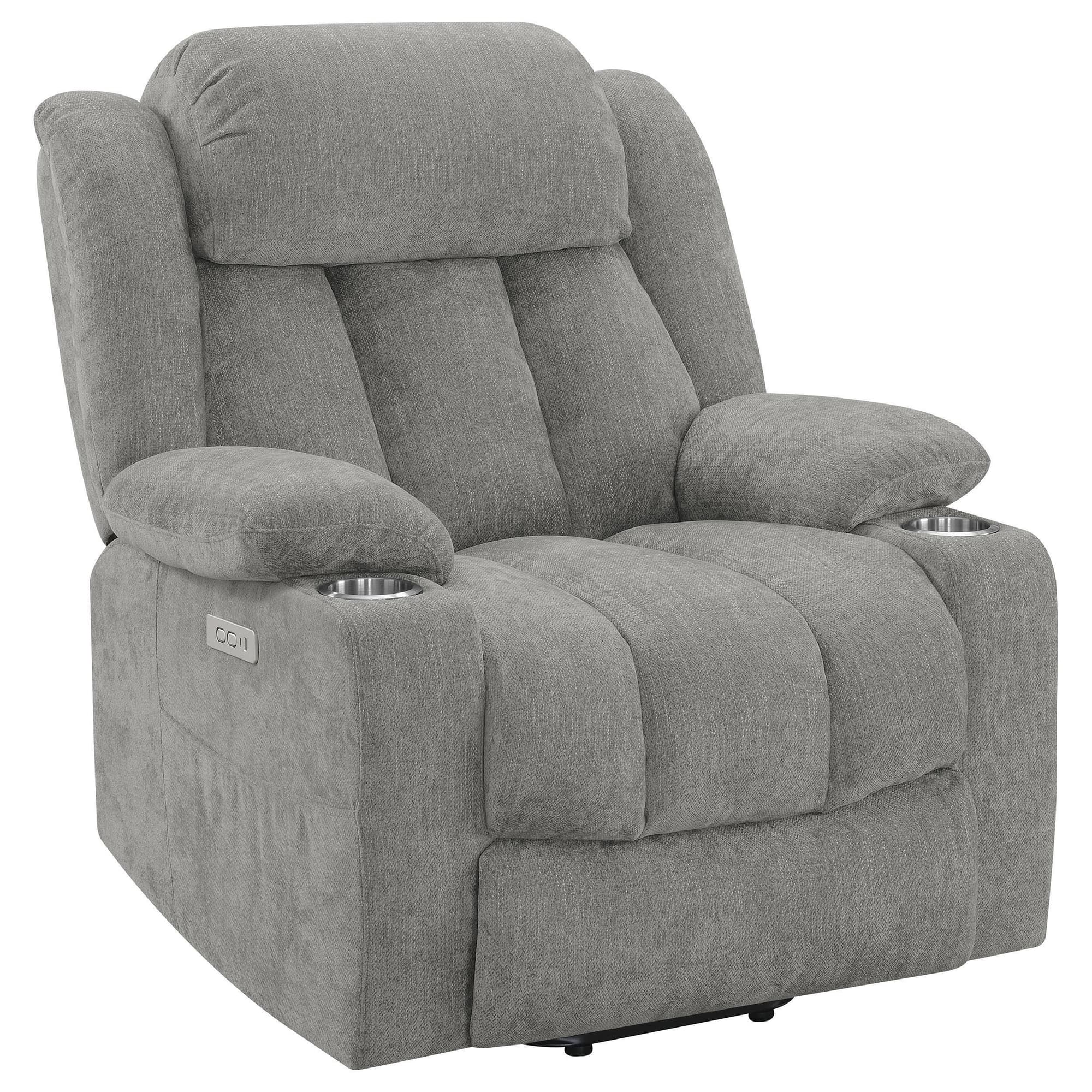 Houston Upholstered Power Lift Recliner Grey - Image 1
