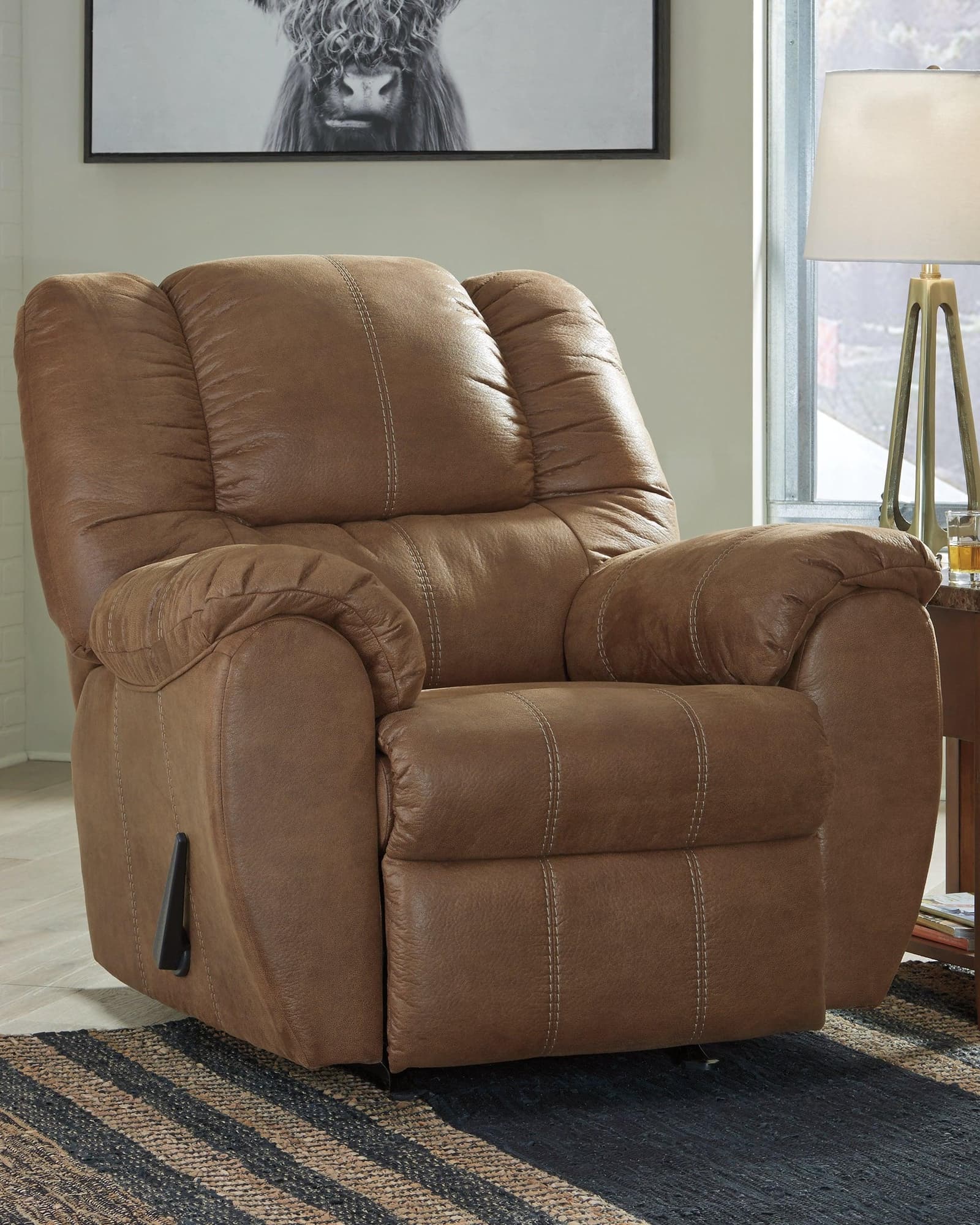 Mcgann Saddle Faux Leather Recliner - Image 1