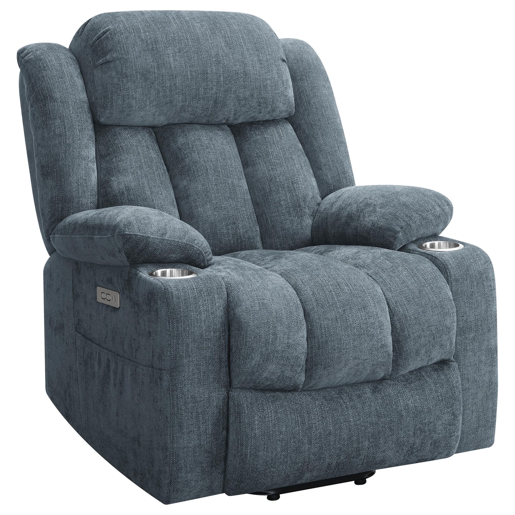 Houston Upholstered Power Lift Recliner Slate Blue - Image 1