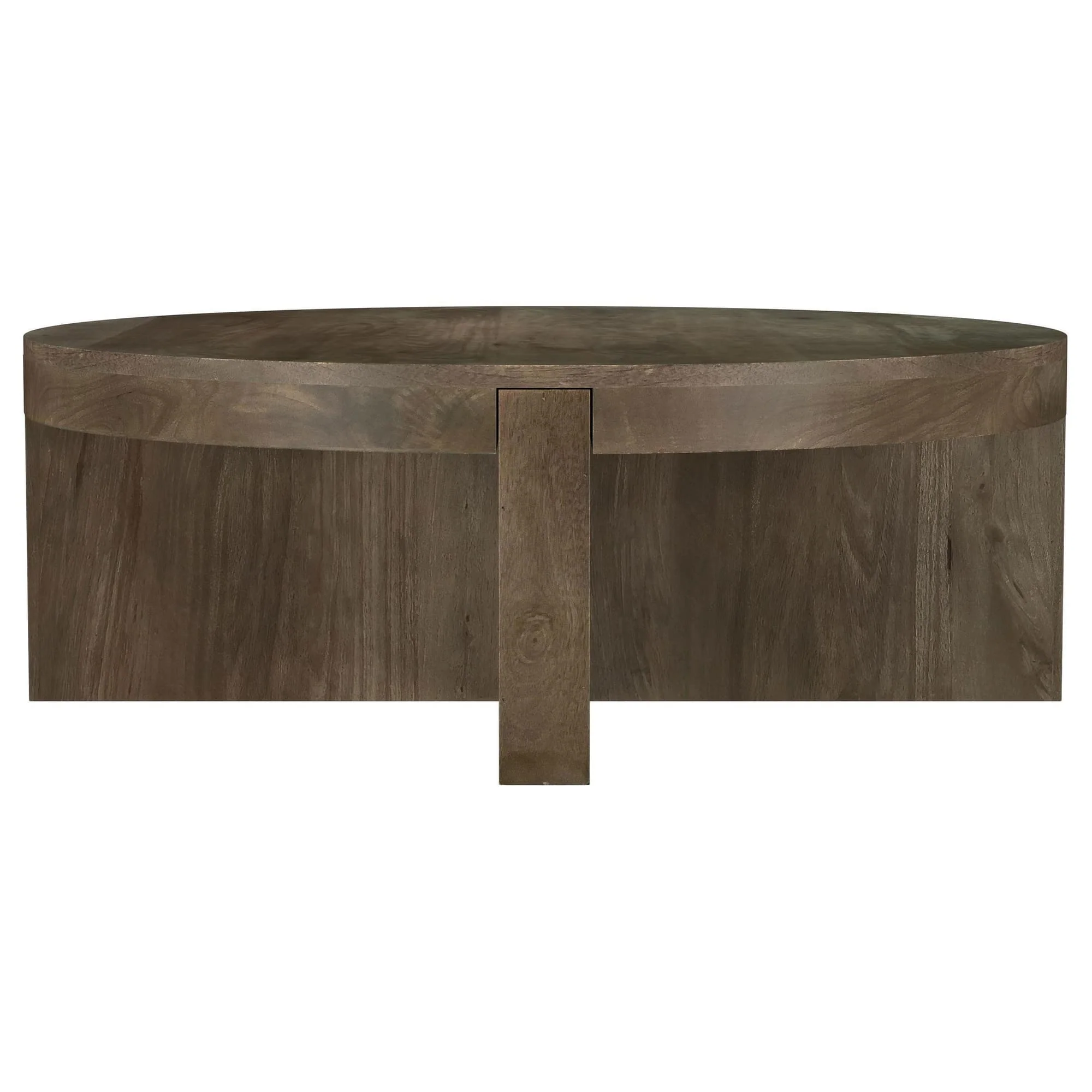 Kinkaid Round Solid Mango Wood Coffee Table Brown - Image 1