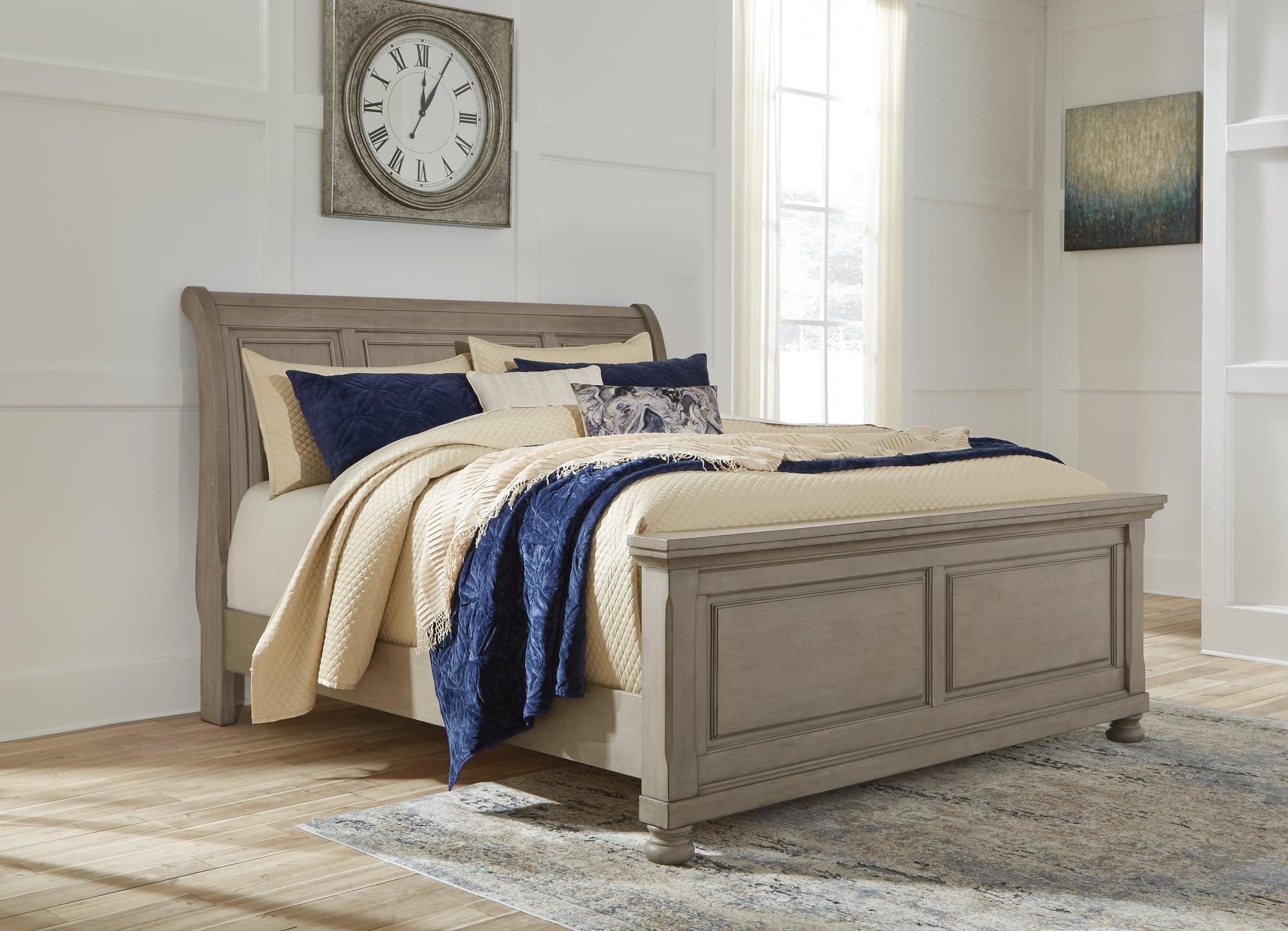 Lettner Light Gray King Sleigh Bed - Image 1