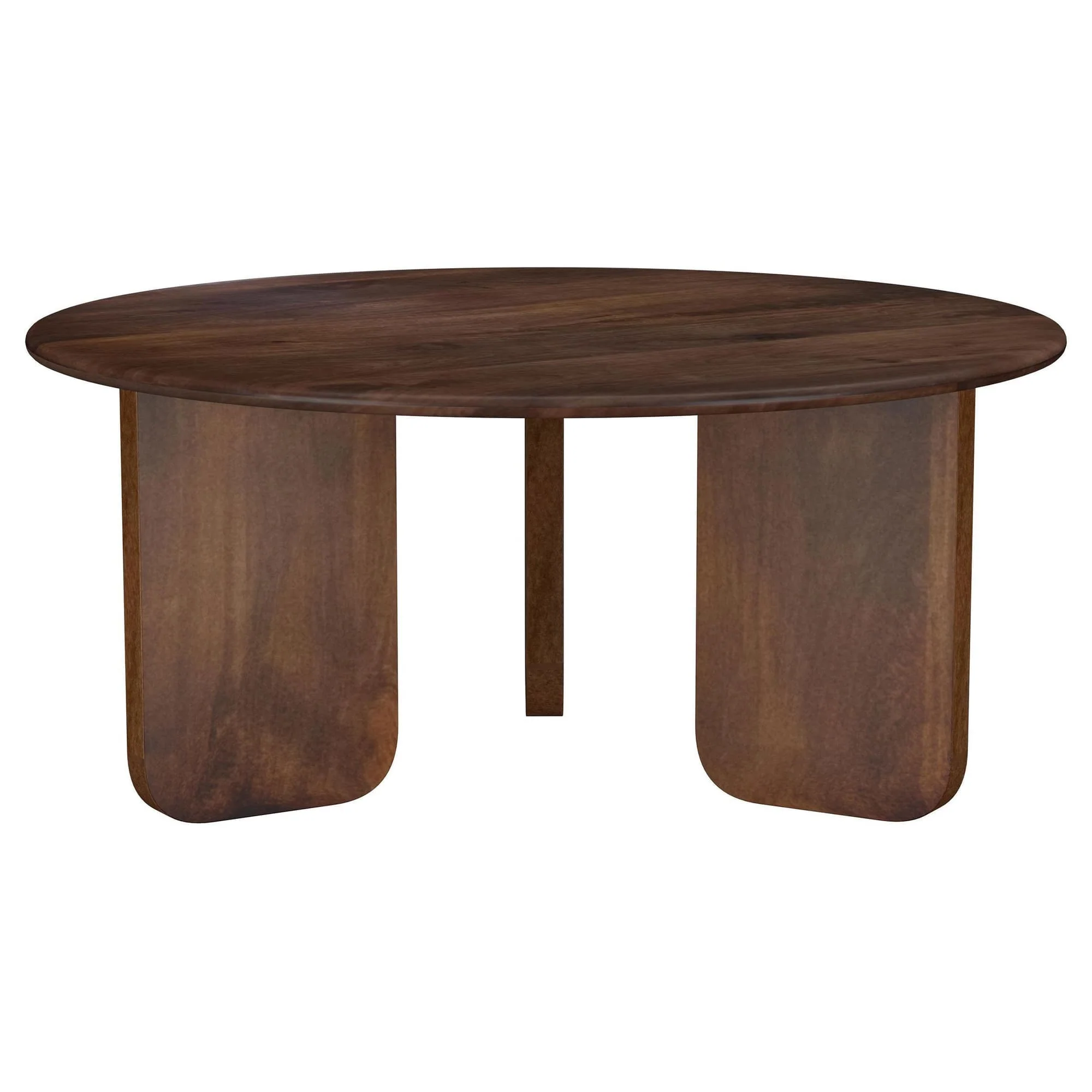 Dale Round Solid Mango Wood Coffee Table Brown - Image 1