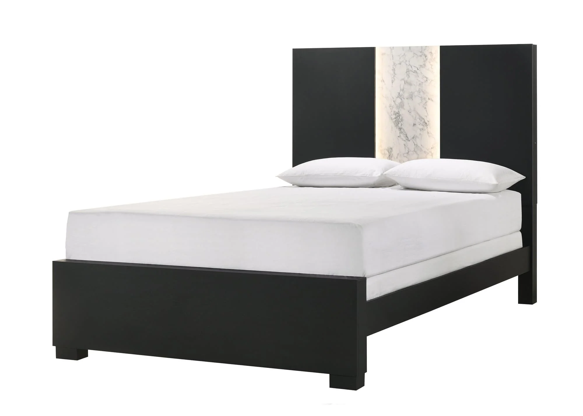 Rangley Black LED Panel Queen Bed - Image 1