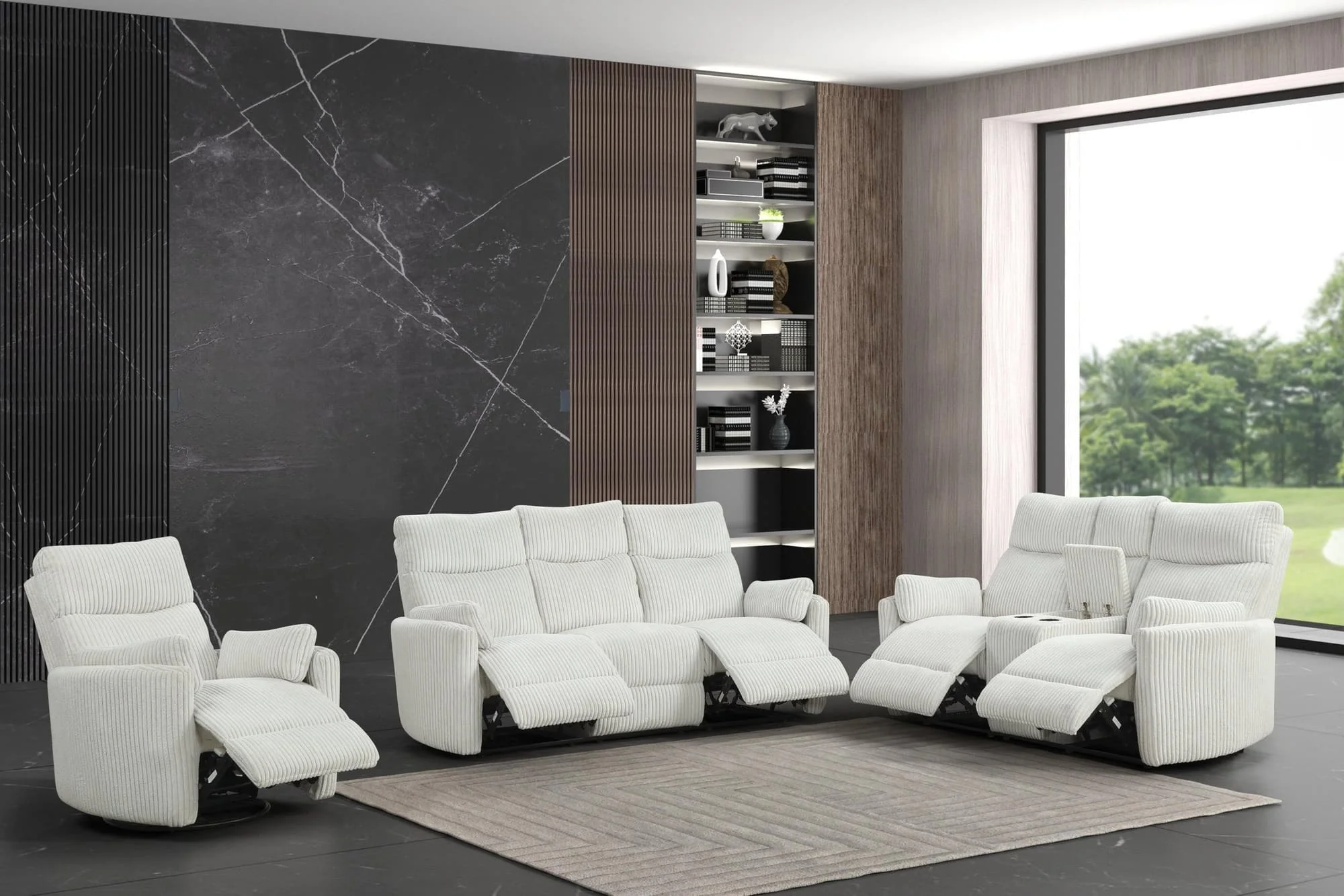 Peppi Beige 3-Piece Reclining Set - Image 1