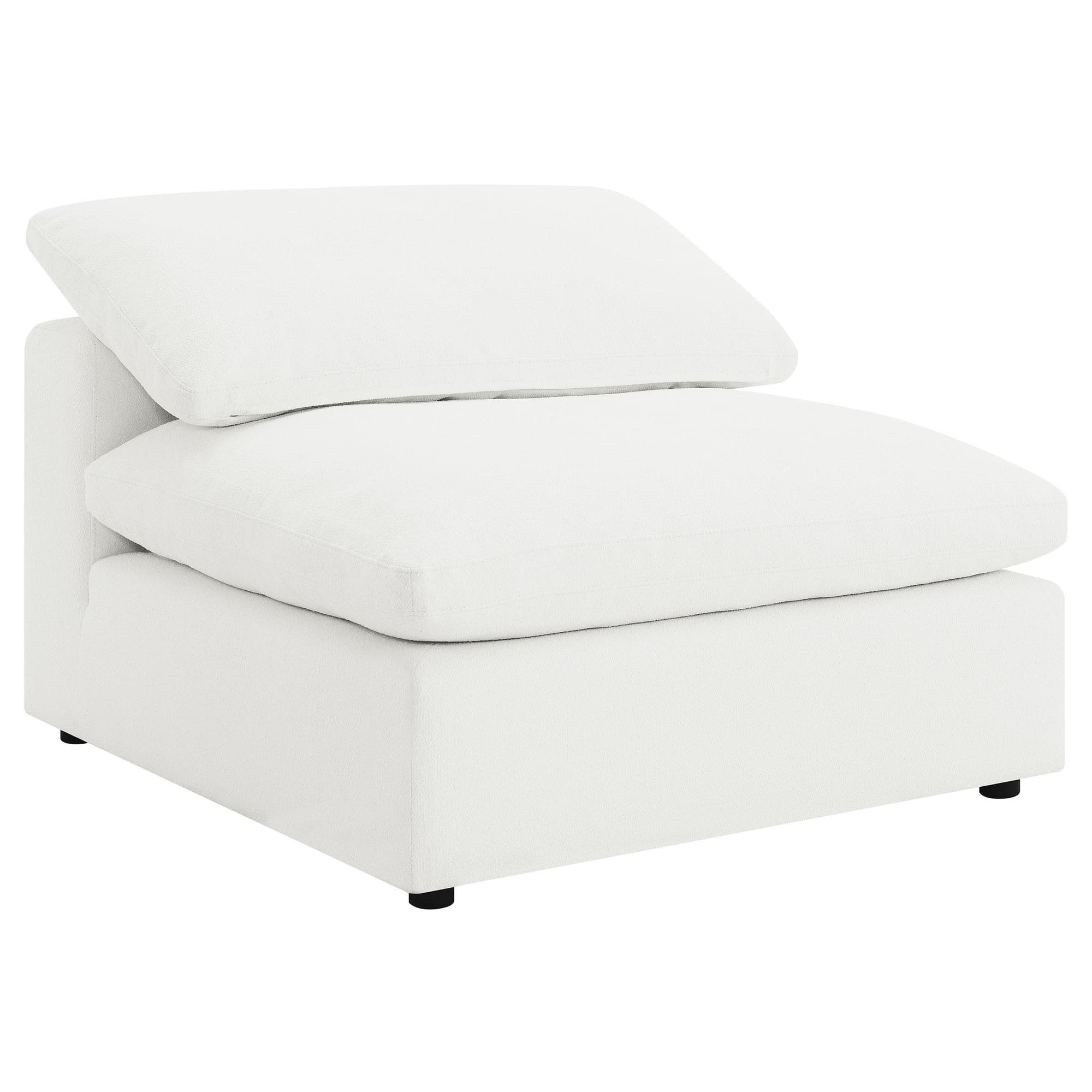 Raleigh Boucle Upholstered Armless Chair Ivory - Image 1