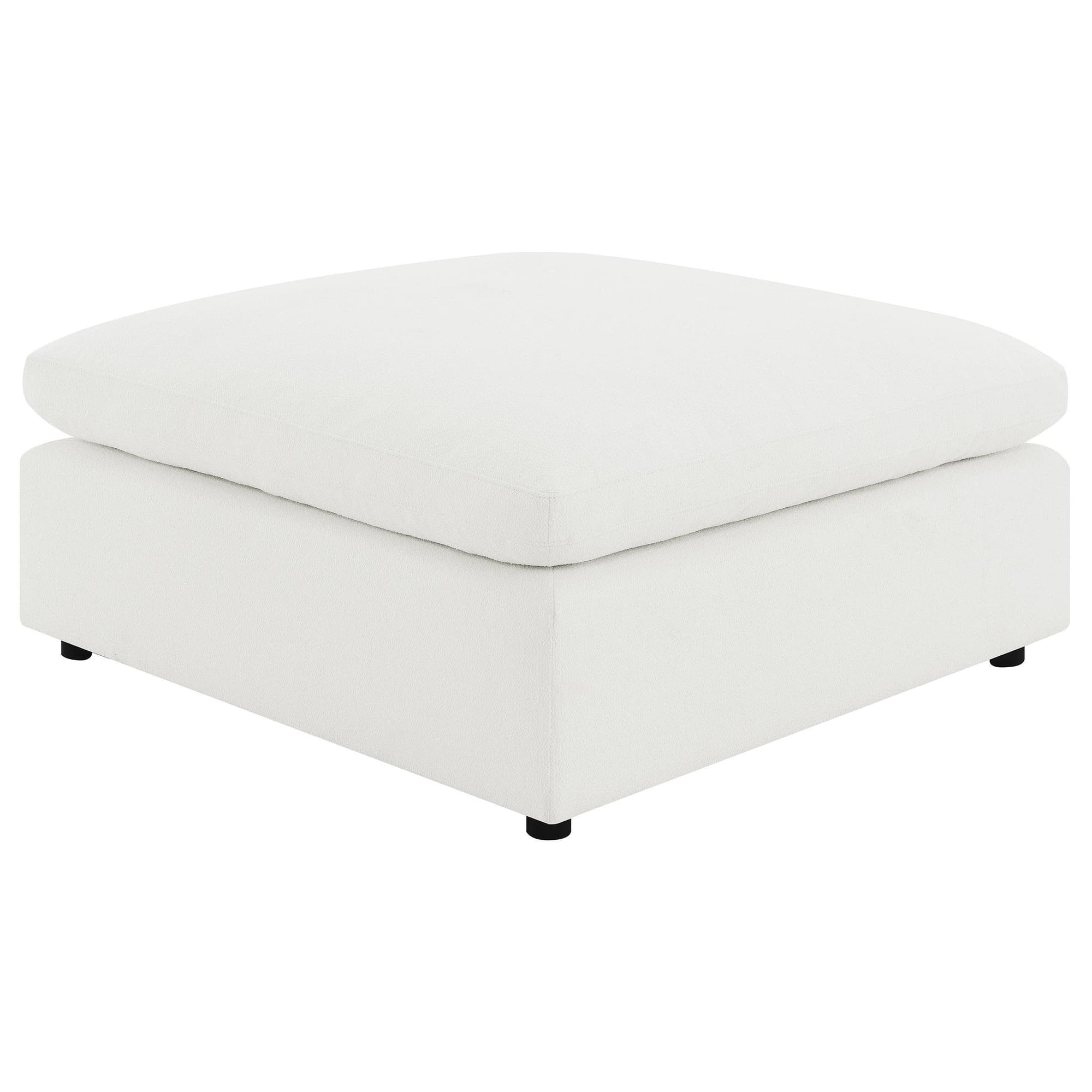 Raleigh Boucle Upholstered Ottoman Ivory - Image 1
