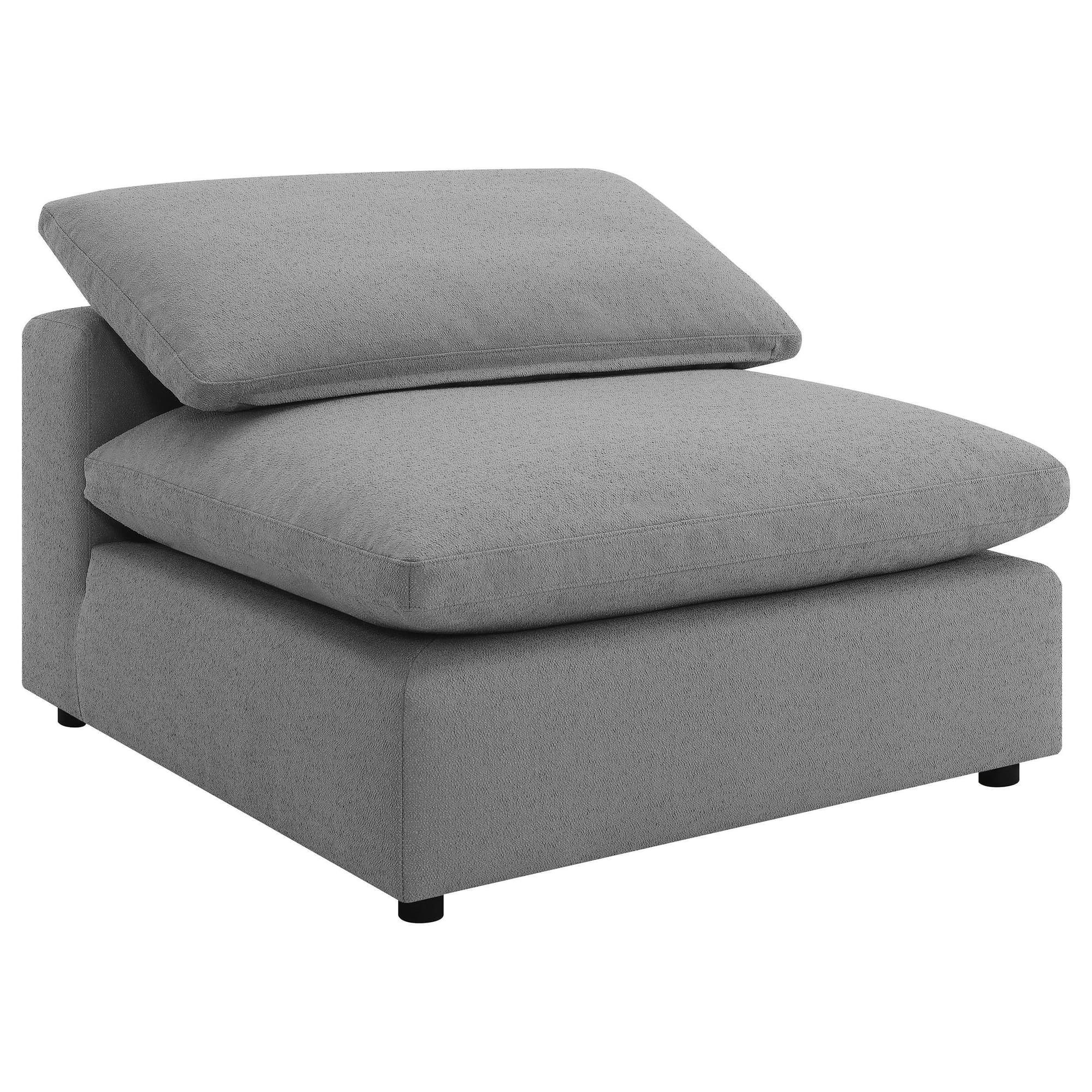 Raleigh Boucle Upholstered Armless Chair Grey - Image 1