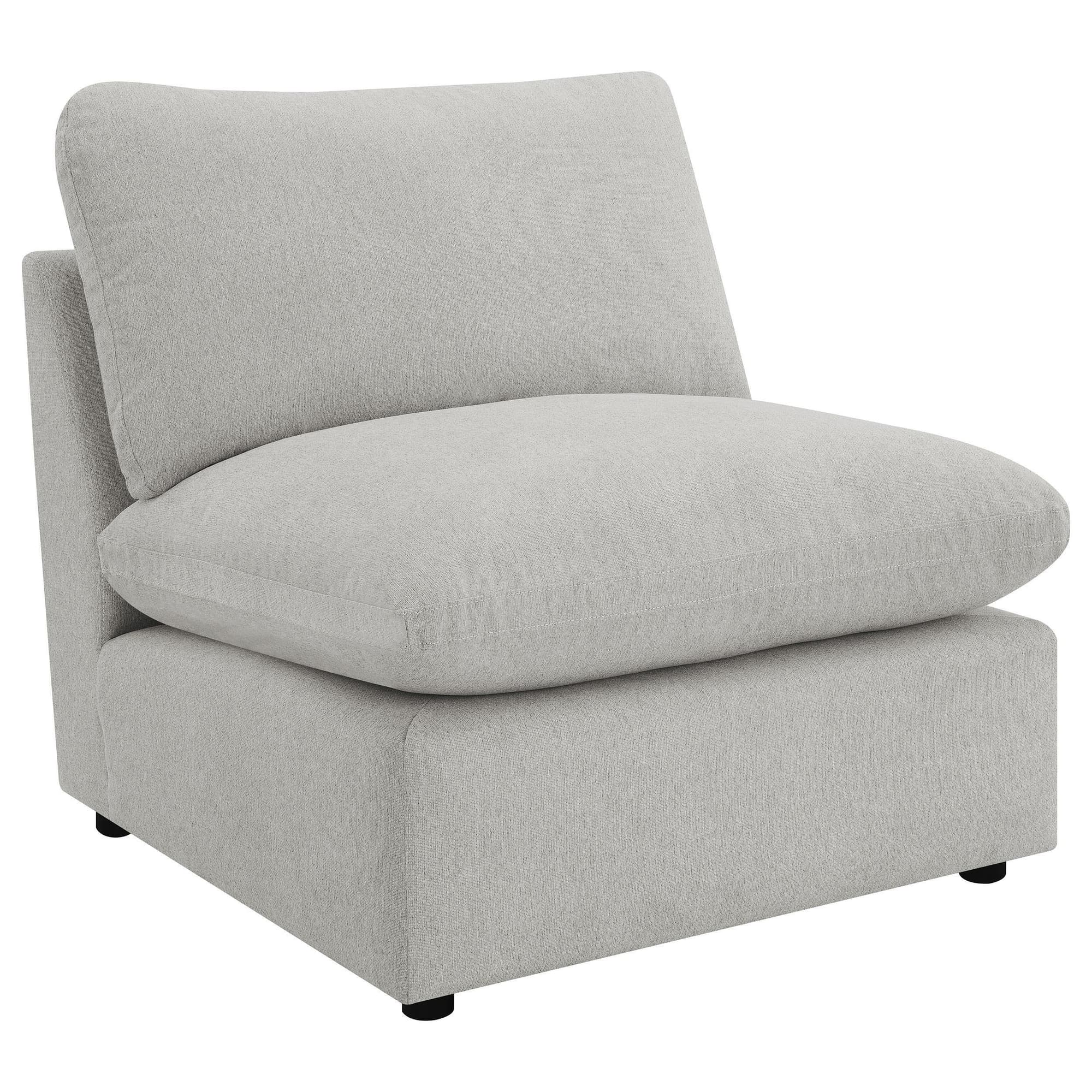 Collins Upholstered Armless Chair Grey - Image 1