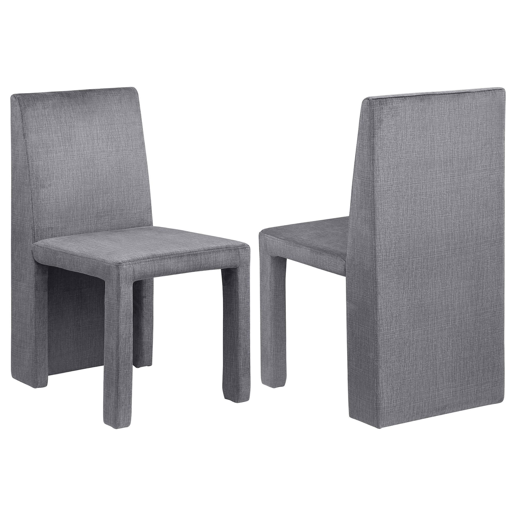 Tordera Velvet Upholstered Dining Side Chair Gray (Set of 2) - Image 1