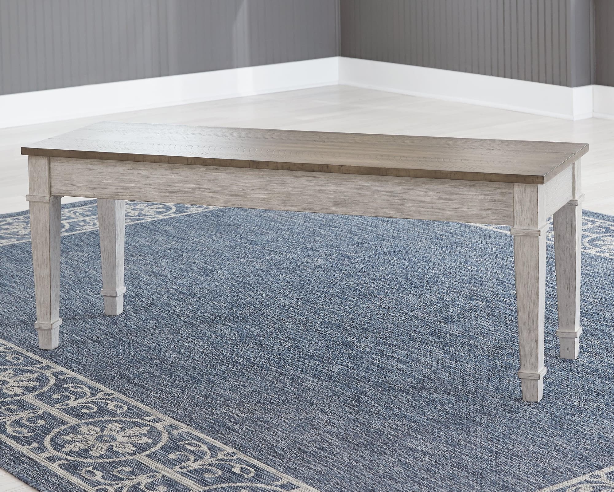 Skempton White Light Brown Storage Bench - Image 1