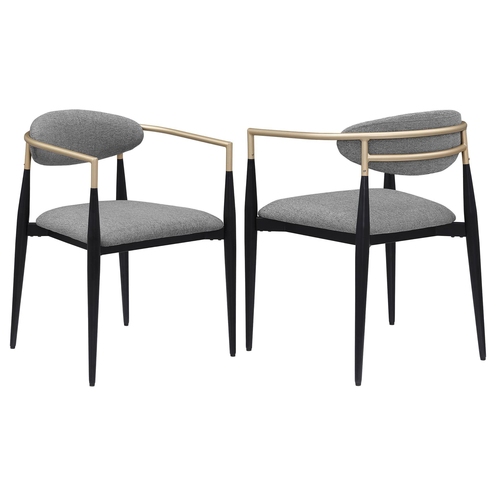 Alexis Fabric Upholstered Dining Arm Chair Gray (Set of 2)