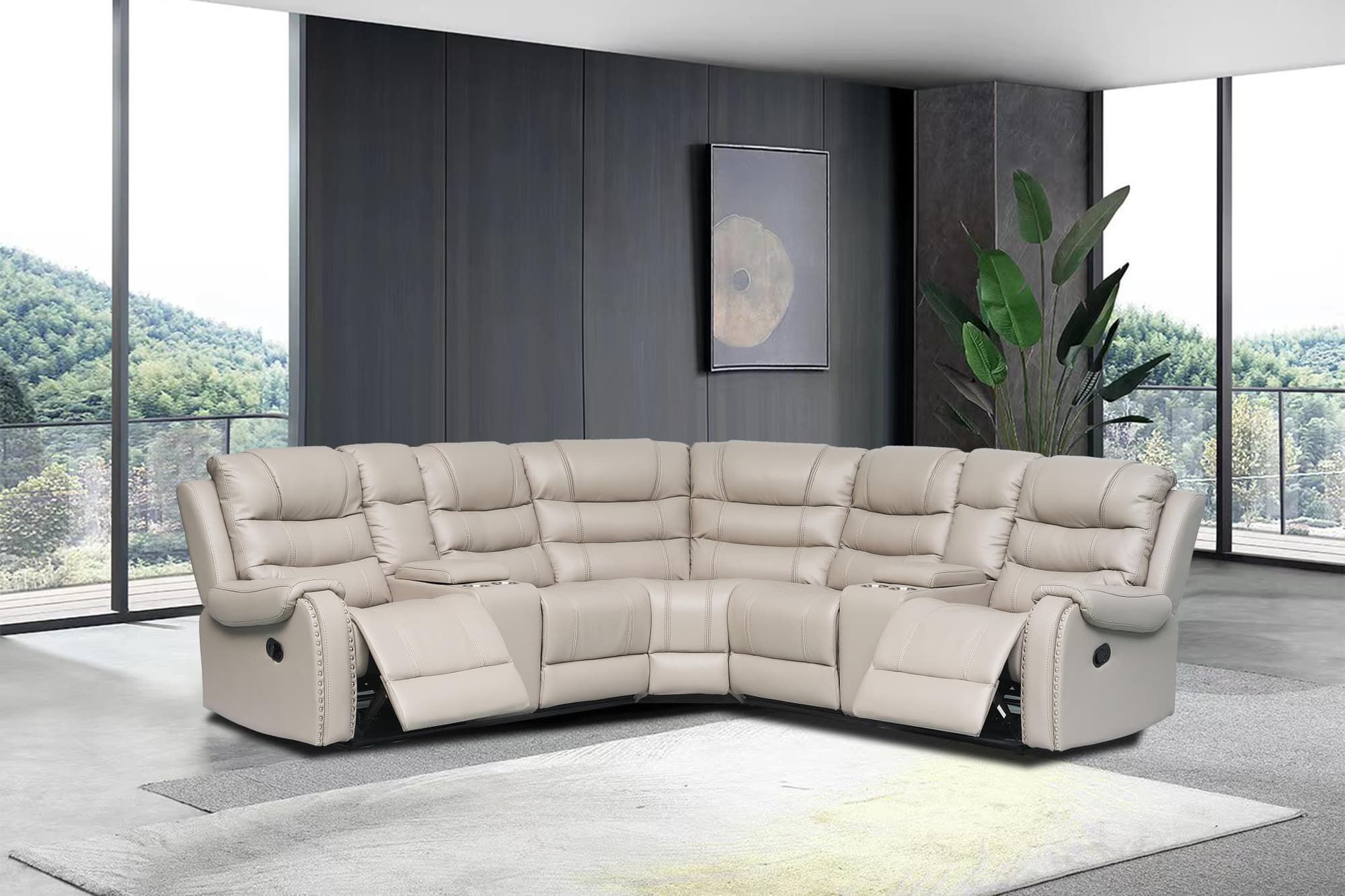 Rose Stone Reclining Sectional - Image 1