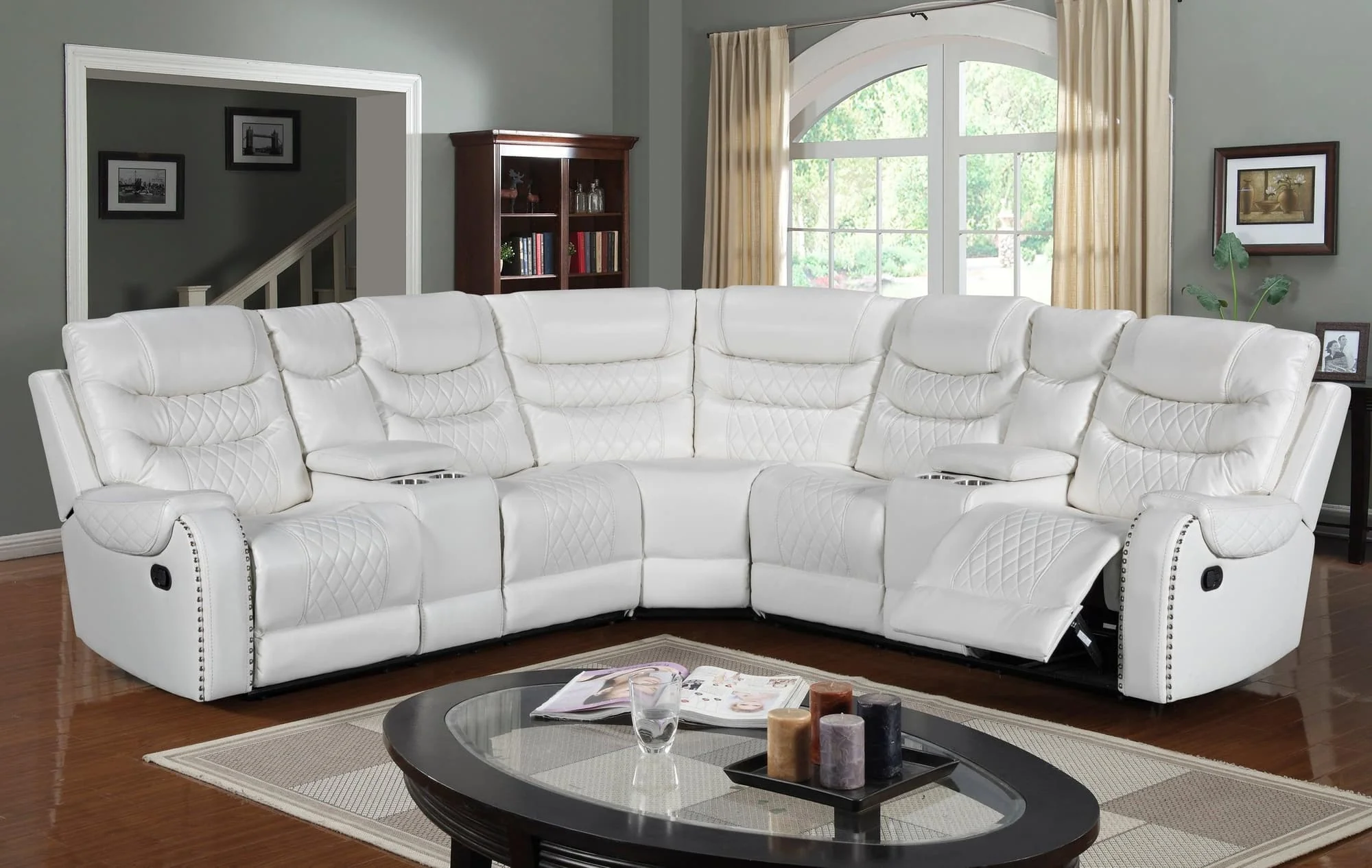 Martin White Reclining Sectional - Image 1