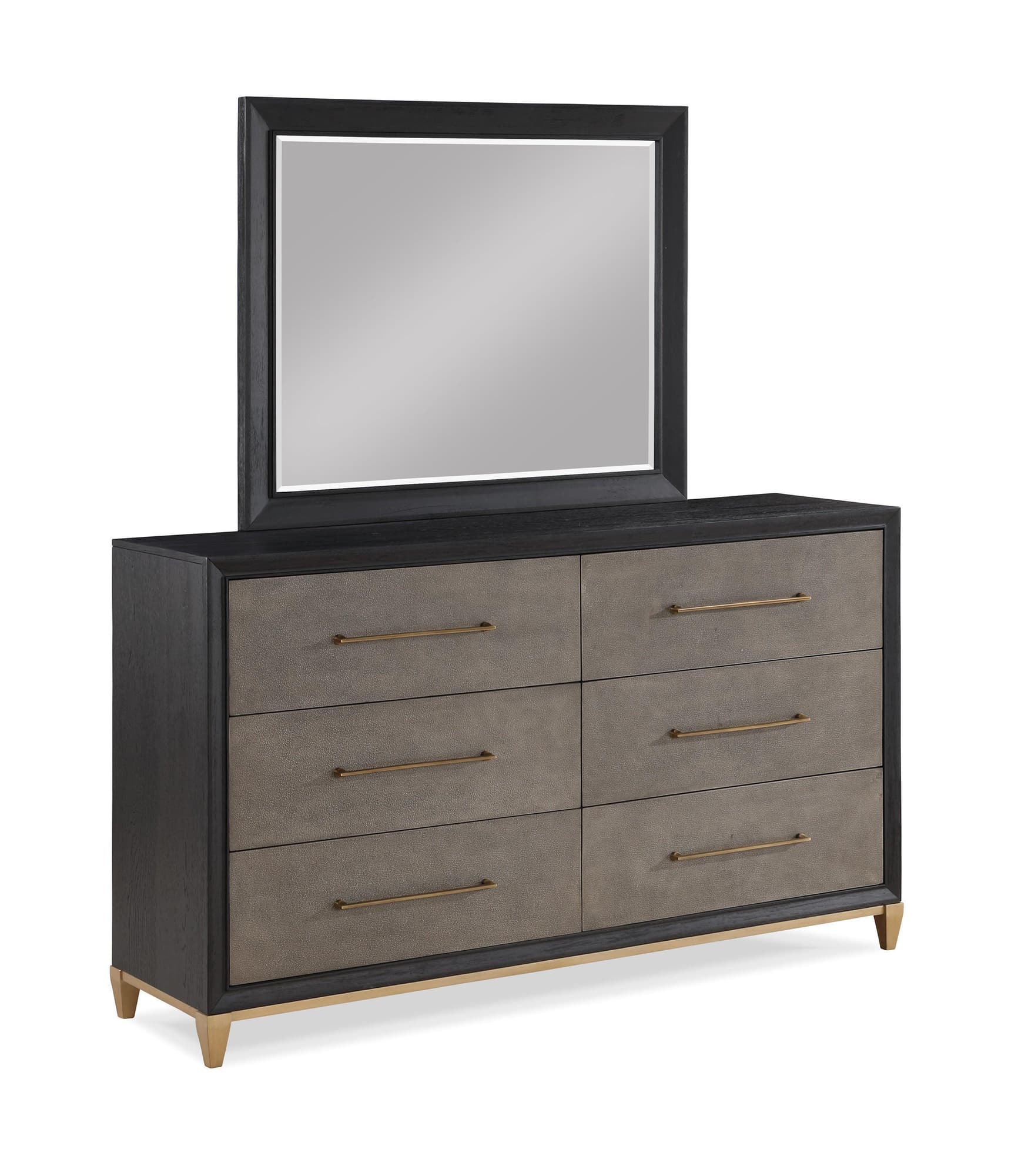 Payson Gray Brown 6 Drawers Dresser - Image 1