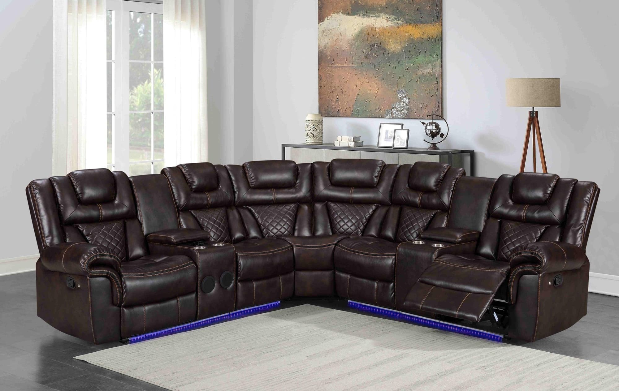 Alexa Brown Reclining Sectional - Image 1