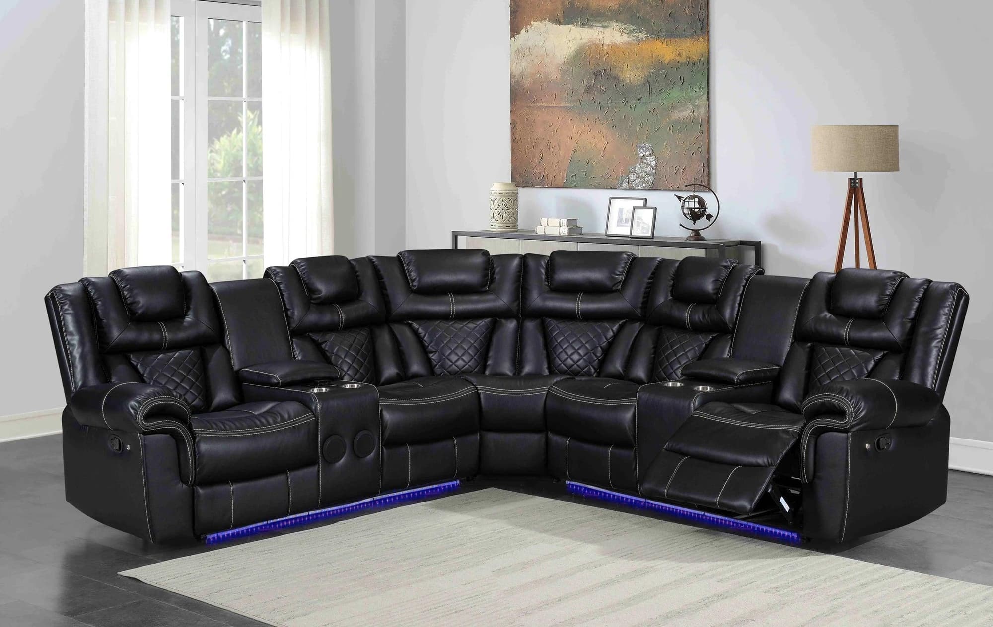 Alexa Black Reclining Sectional - Image 1