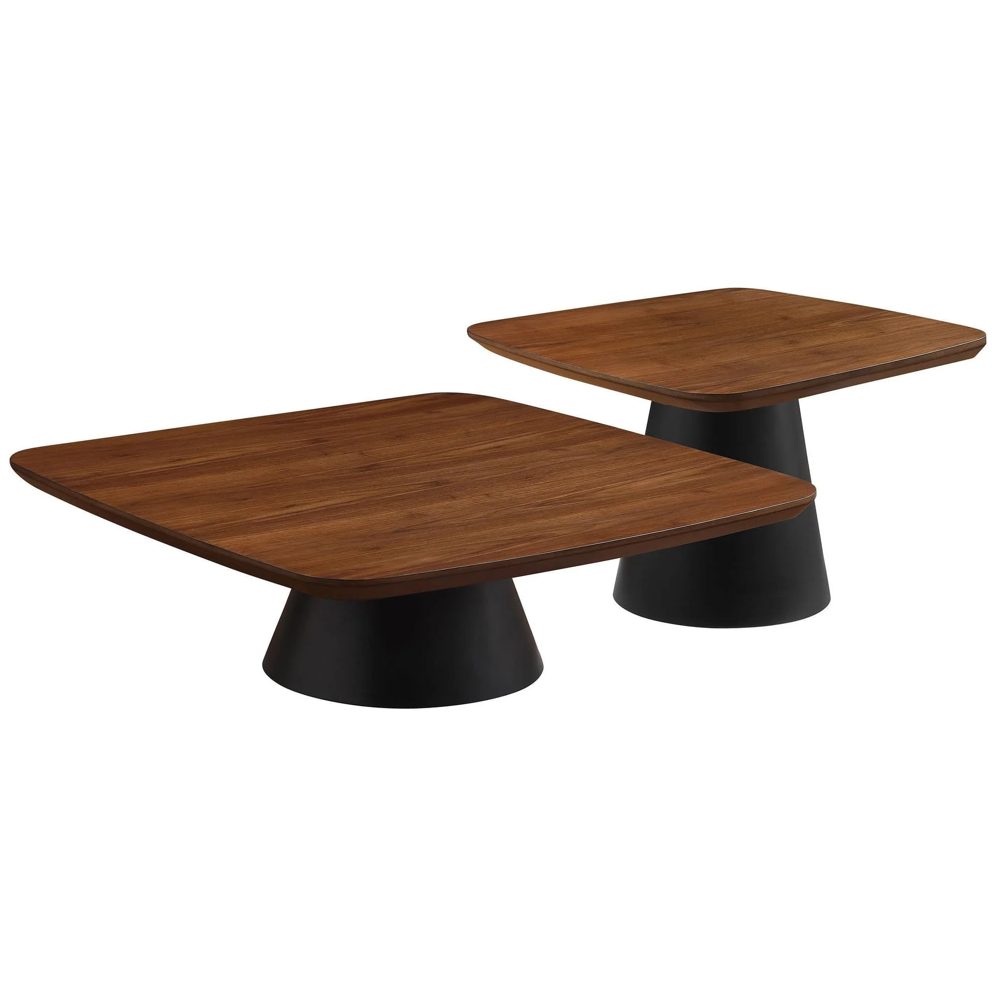 Eason 2-Piece Coffee Table Set Walnut Black - Image 1