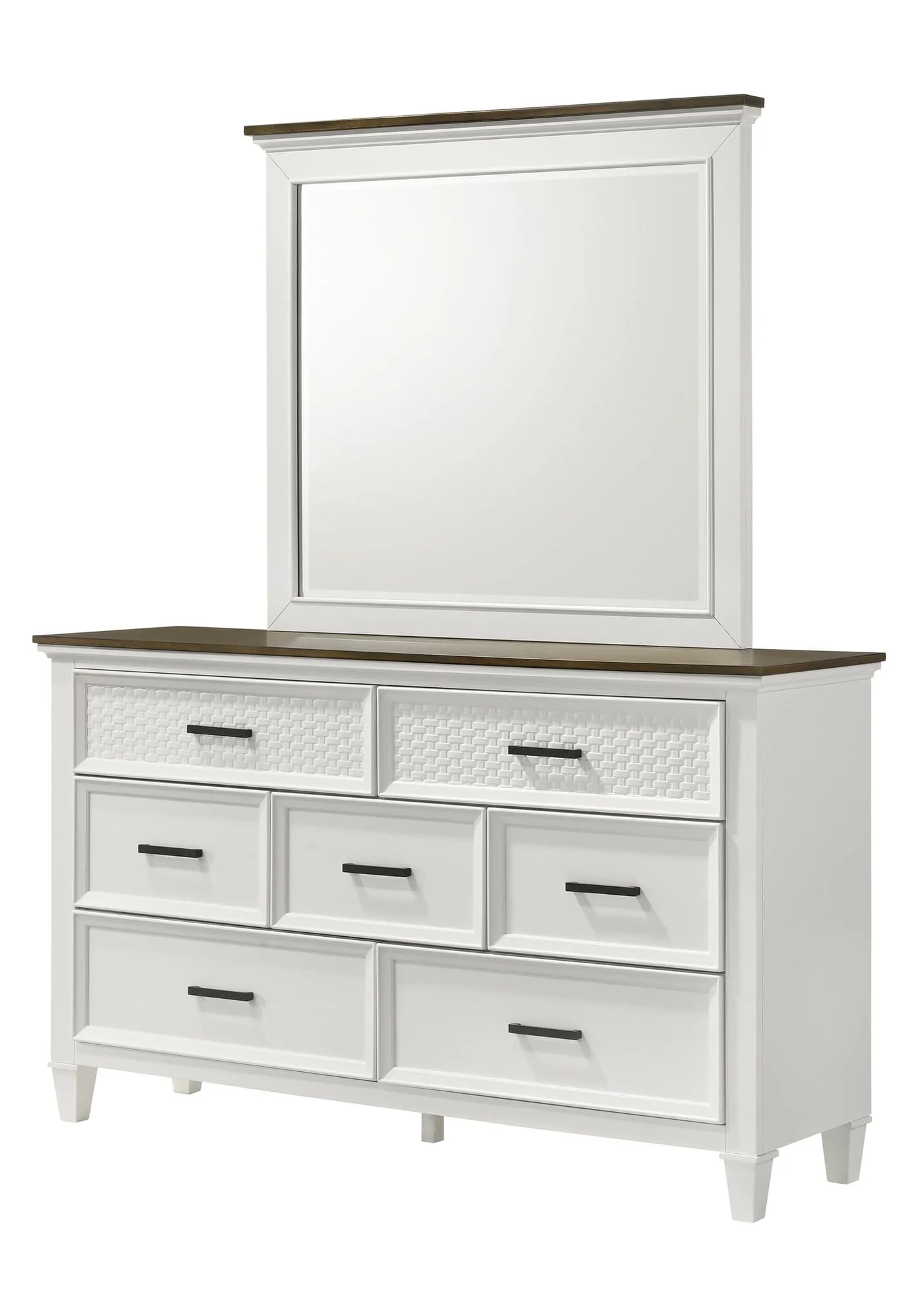 Everdeen Nutmeg White 7 Drawers Dresser - Image 1