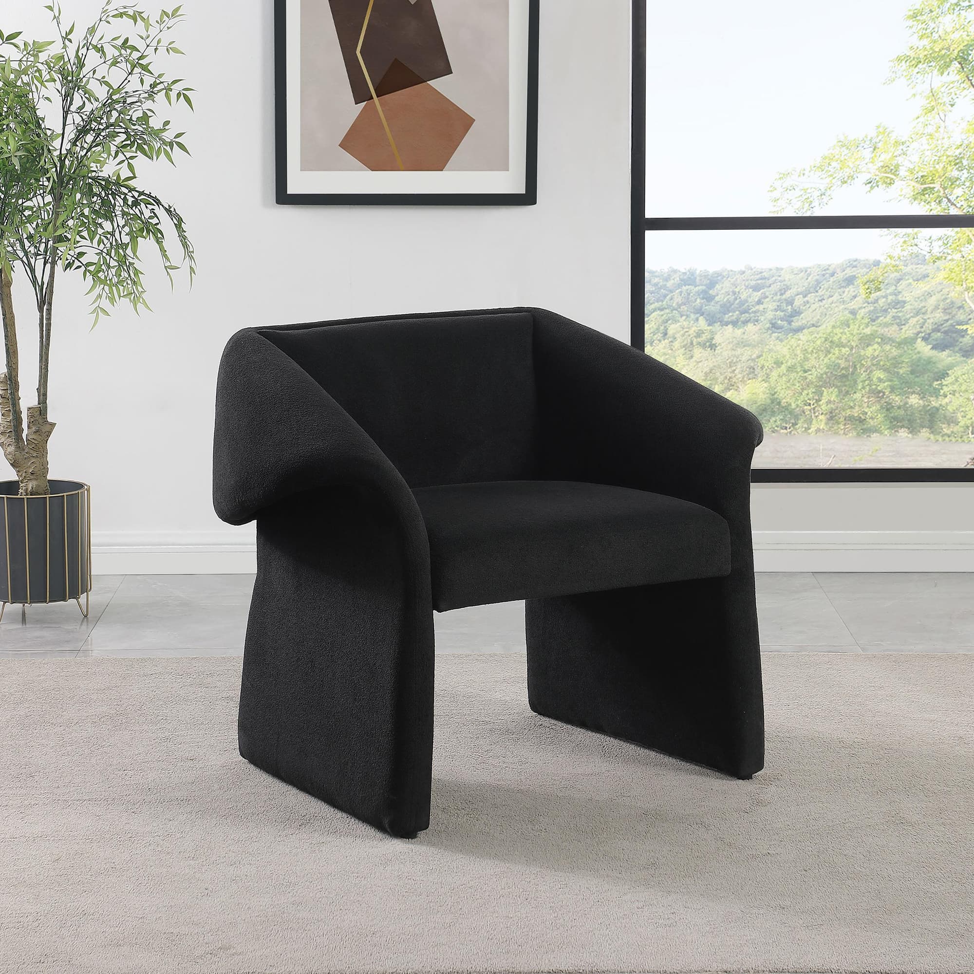 Ramsey Upholstered Sloped Arm Accent Chair Black - Image 1