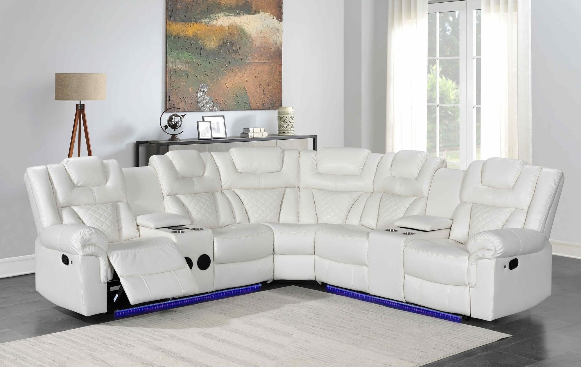 Alexa White Reclining Sectional - Image 1