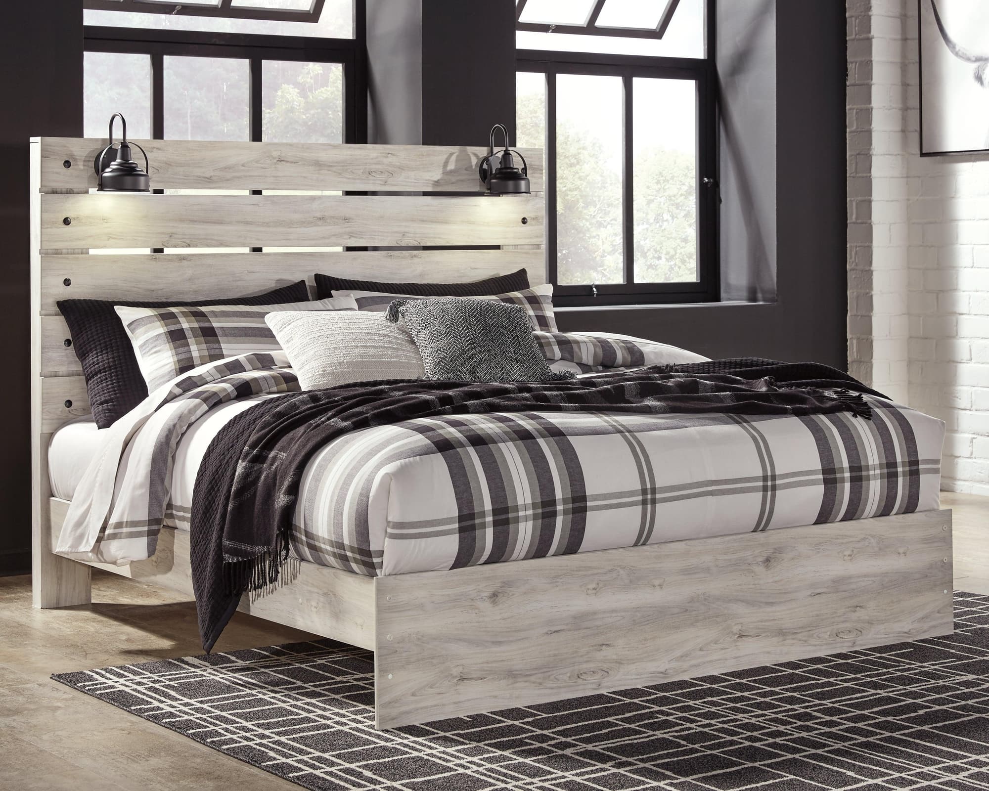Cambeck Whitewash King Panel Bed - Image 1