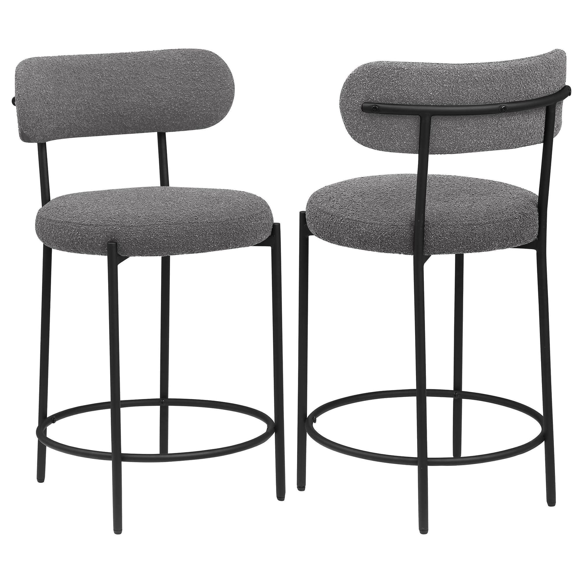 Viola Boucle Upholstered Counter Chair Gray (Set of 2) - Image 1