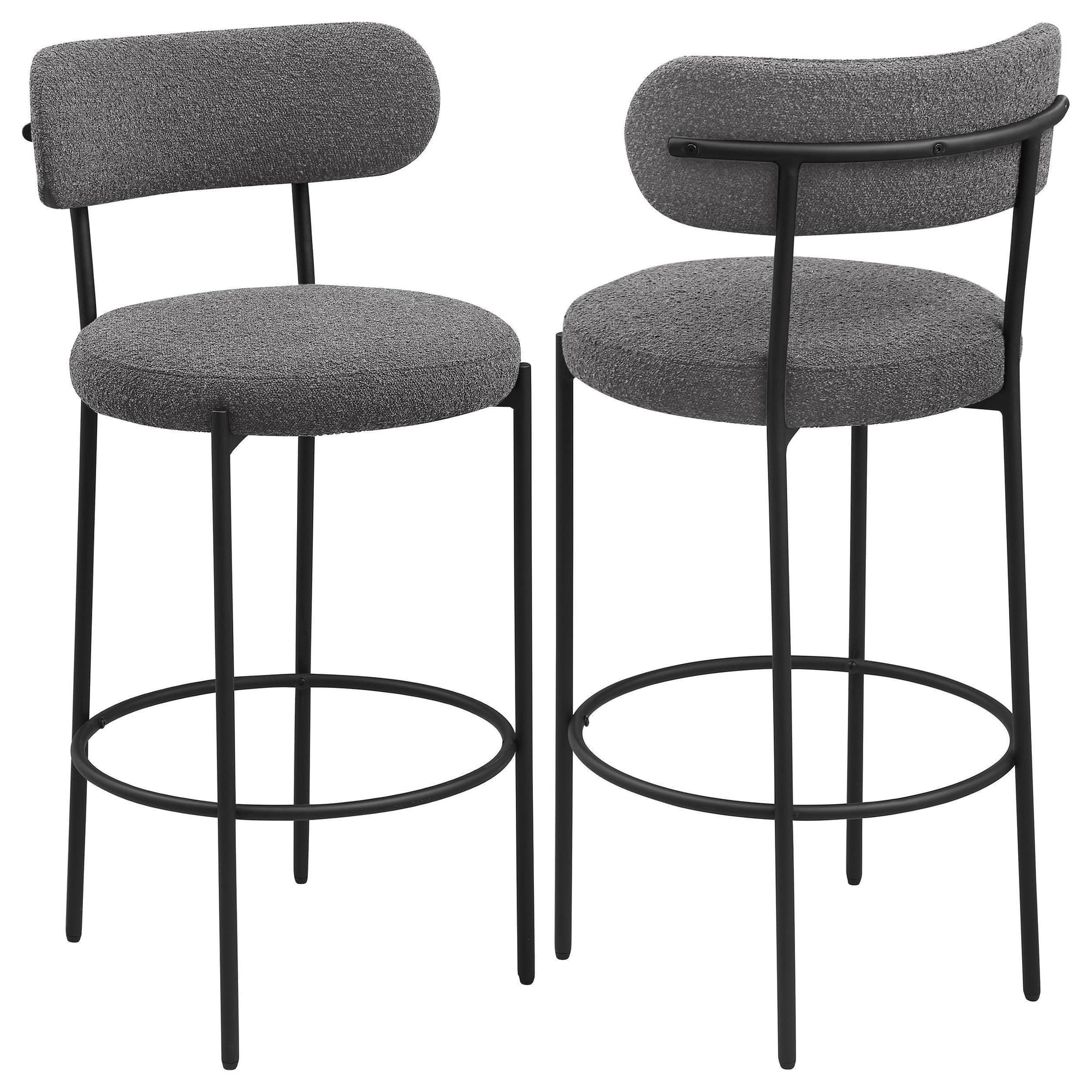 Viola Boucle Upholstered Bar Chair Gray (Set of 2) - Image 1