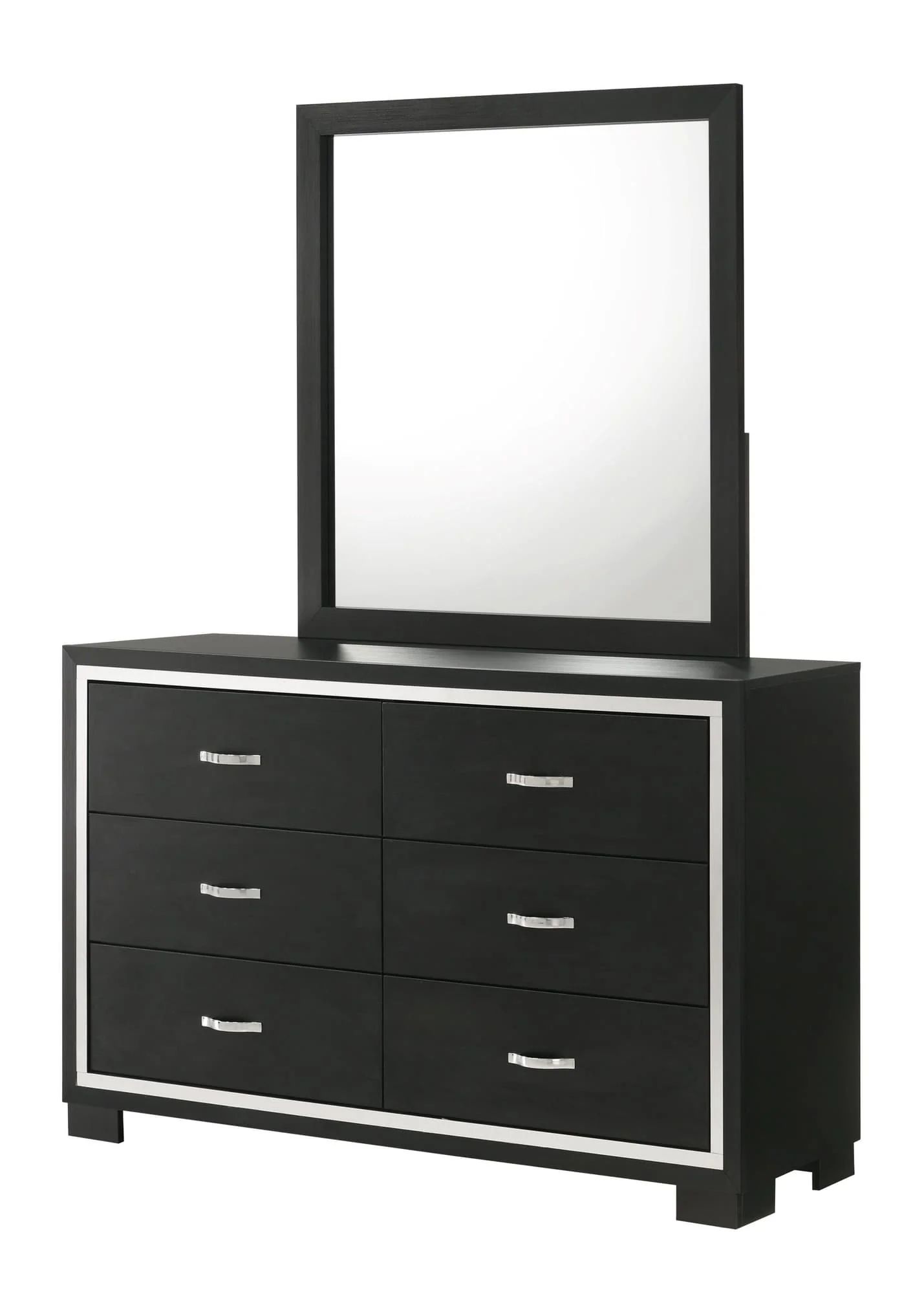 Gennro Black 6 Drawers Dresser - Image 1
