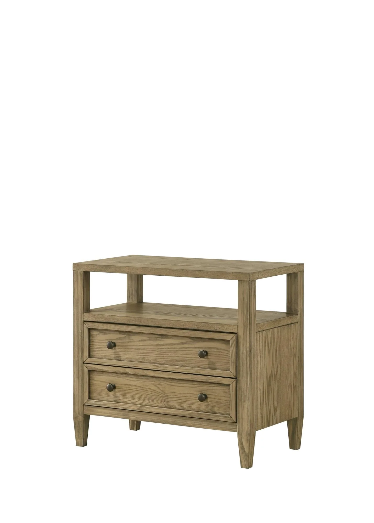 Sienna Brown Storage 2 Drawers Nightstand - Image 1
